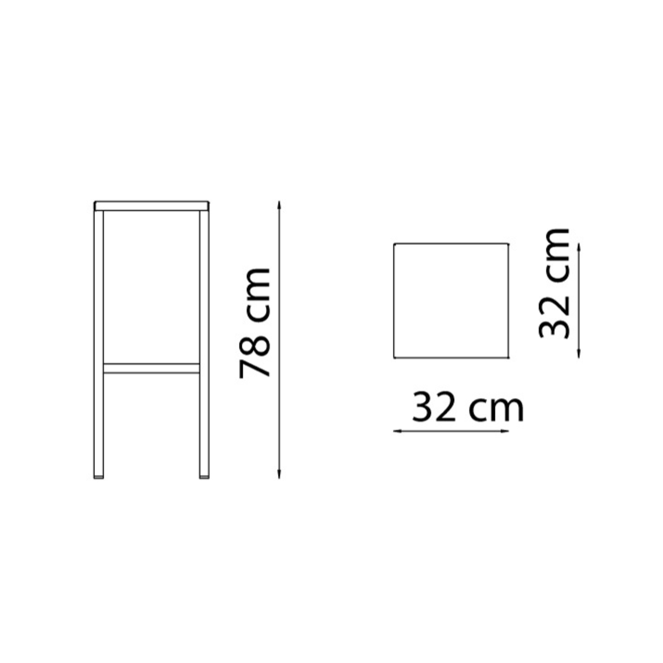 "Seaside" painted metal garden stool, 32x32 cm, 78h