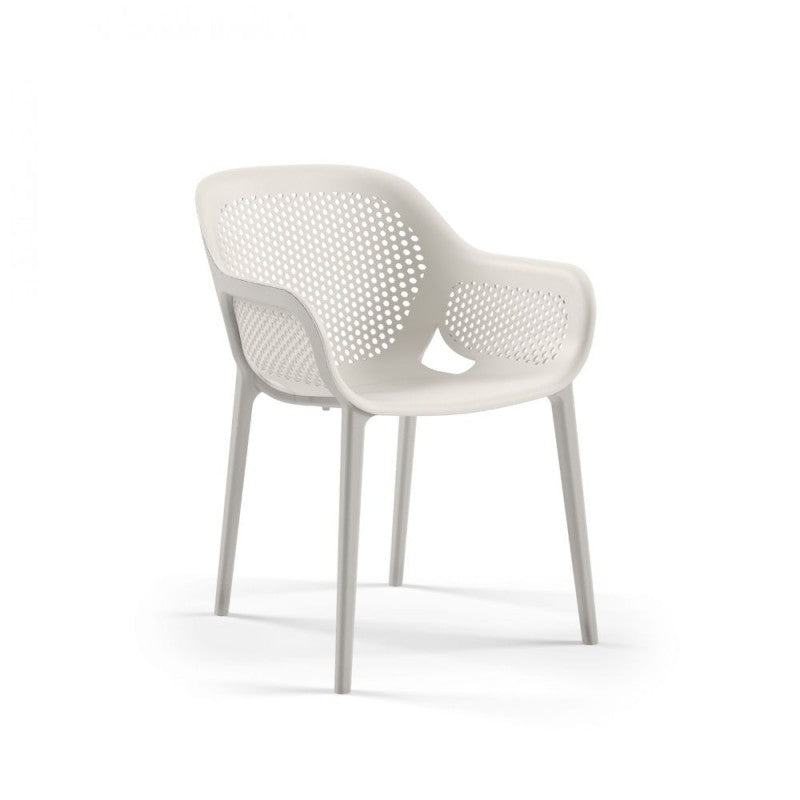 "Atra" dining chair set in polypropylene and fiberglass with armrests cm 53x54 82.5h