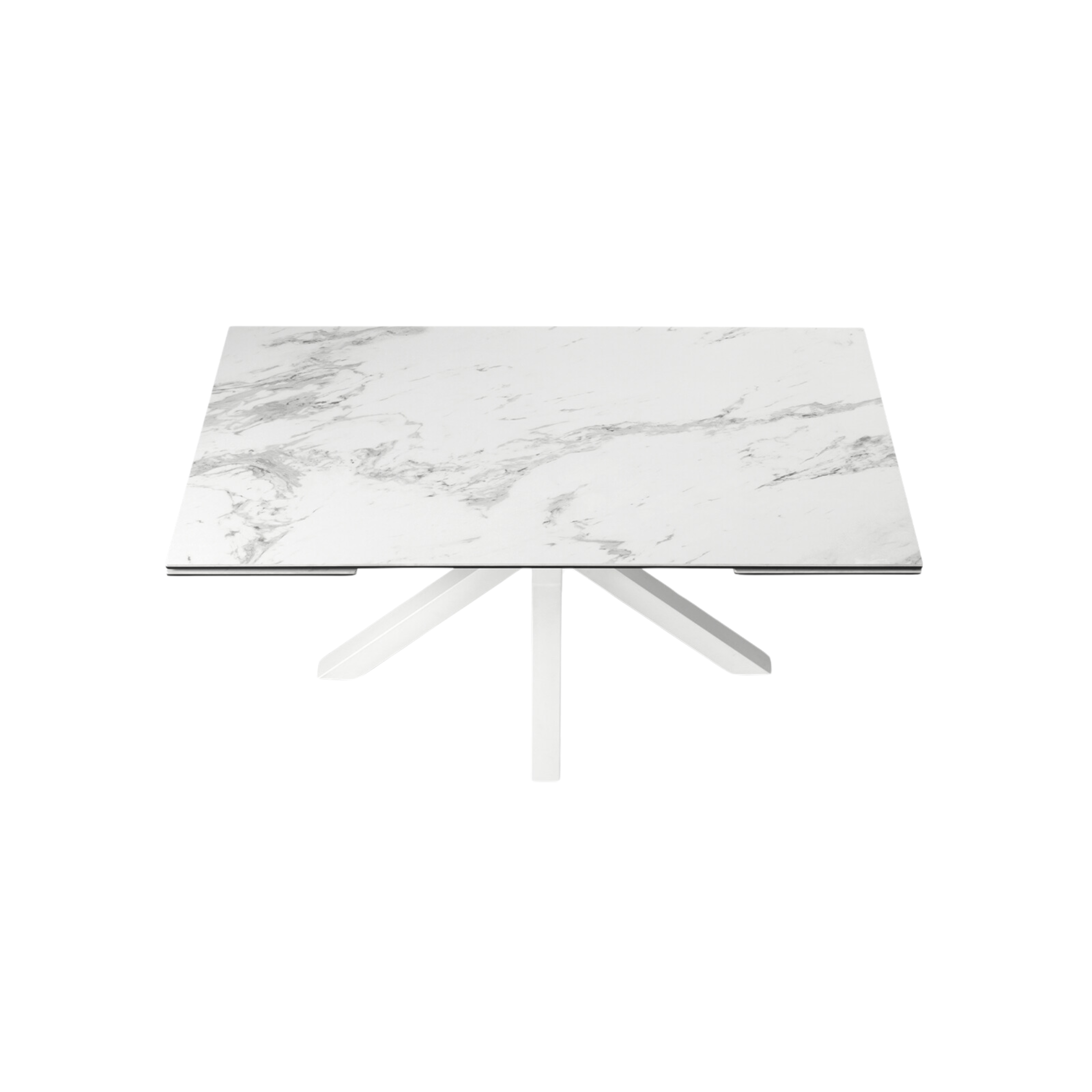 Modern extendable table "Artik" with metal base, seats up to 10 people.