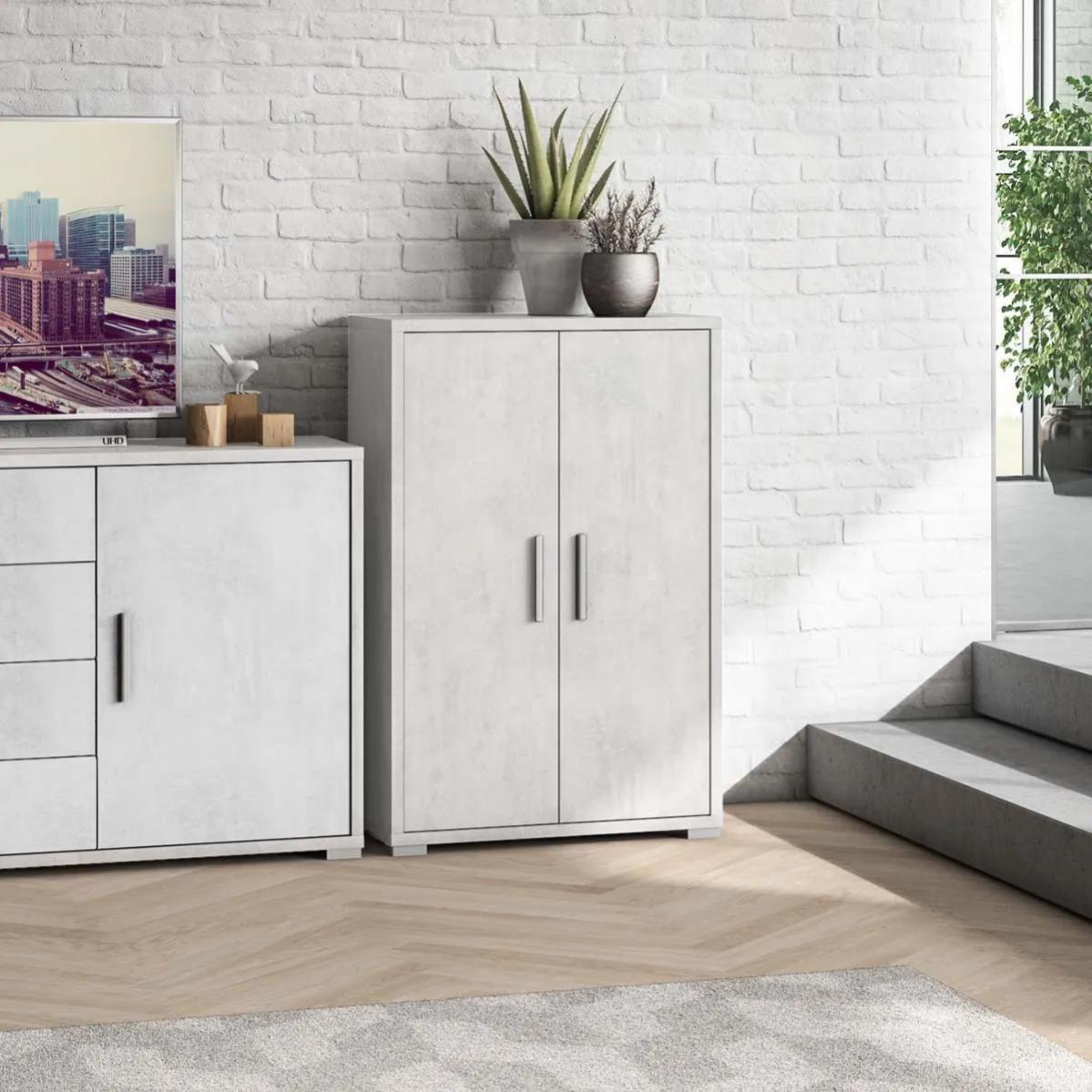 2-door cabinet with adjustable shelves "Charme" multipurpose wardrobe cm 71x41 110h