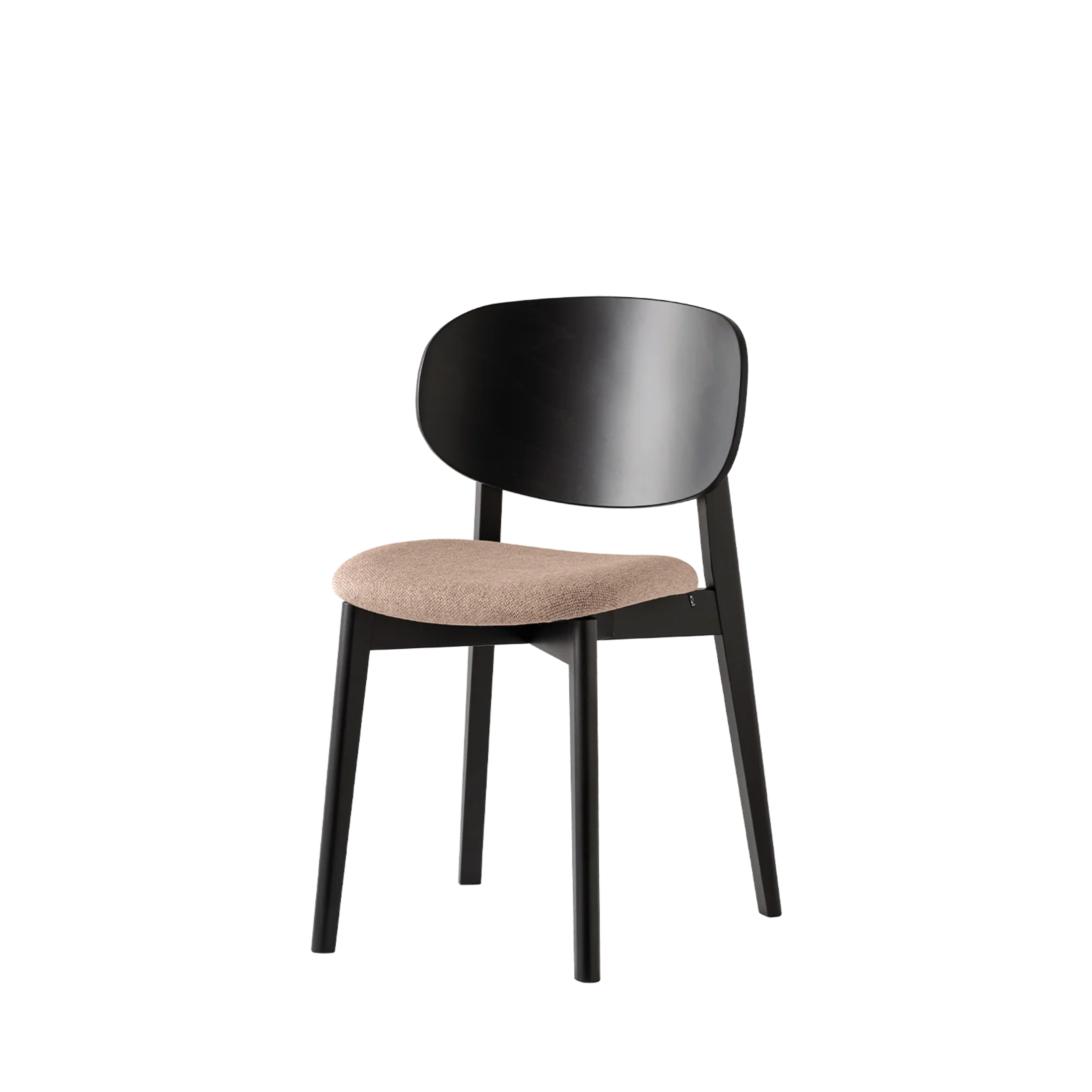 Set of modern living room chairs "Eide" in wood with padded seat cm 48x50.5 81h