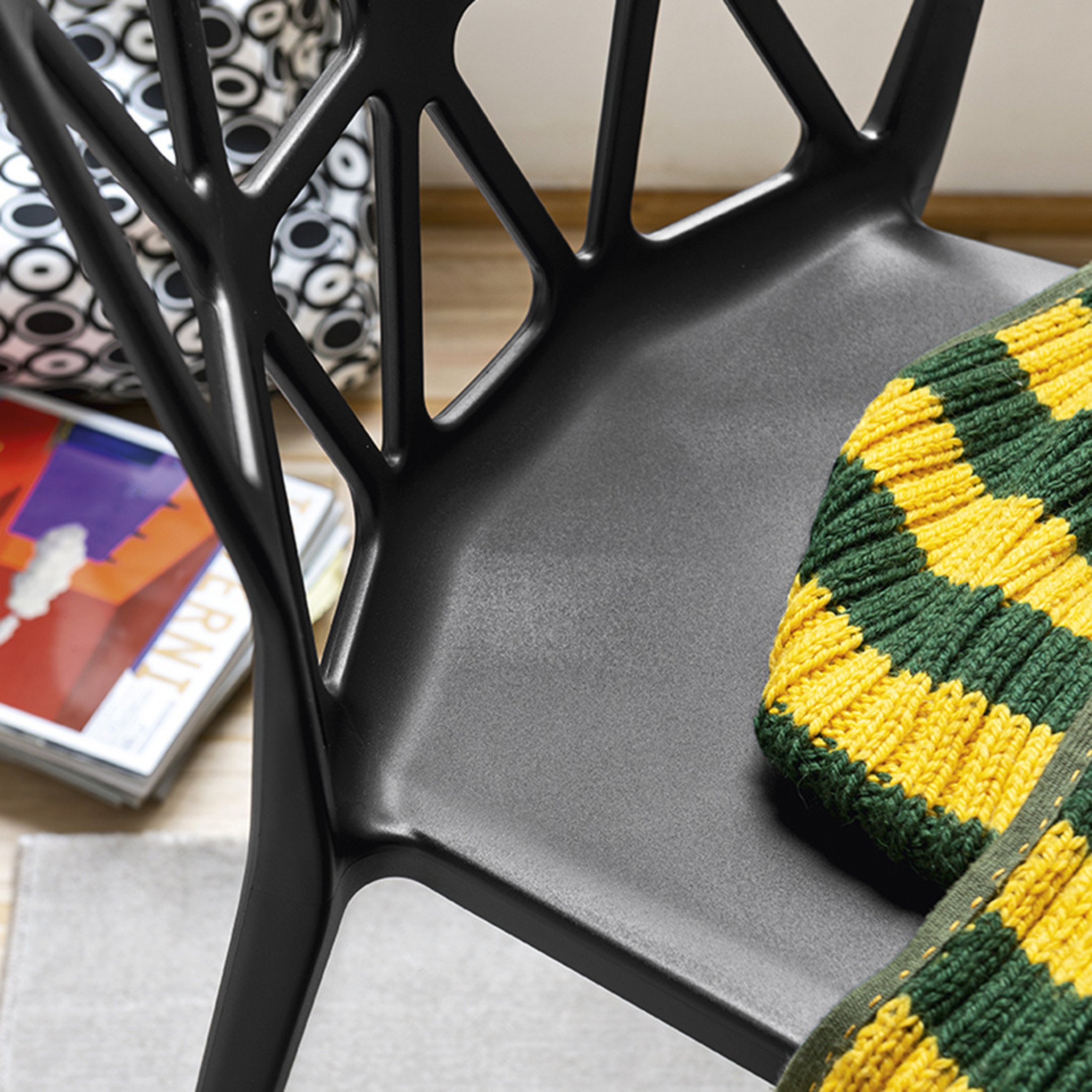 Set of modern polypropylene "Alchemia" chairs for indoor and outdoor use, stackable.