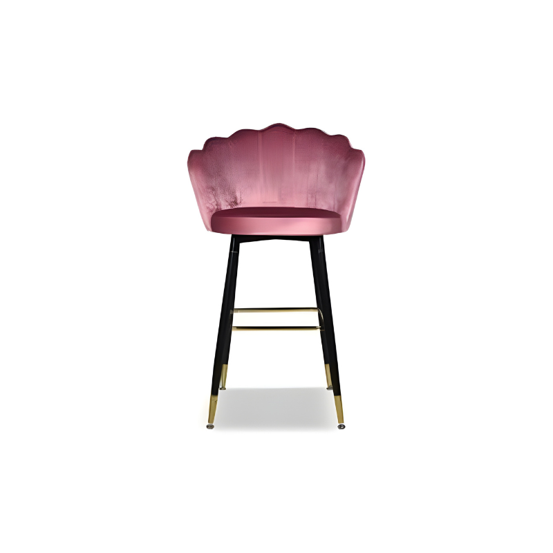 Set of "Estro" high stools upholstered in velvet for the kitchen, 50x55 cm, 110 cm high.