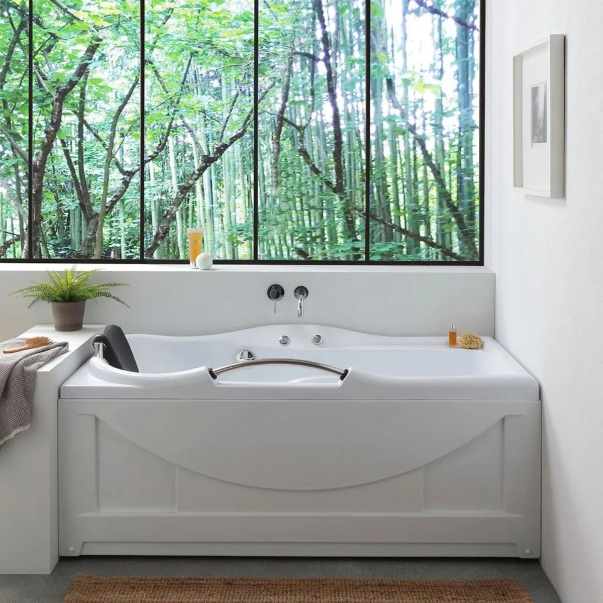 Vasca da bagno con idromassaggio "Doris" ad incasso su 3 pareti cm 170x78 65h - MondoViro