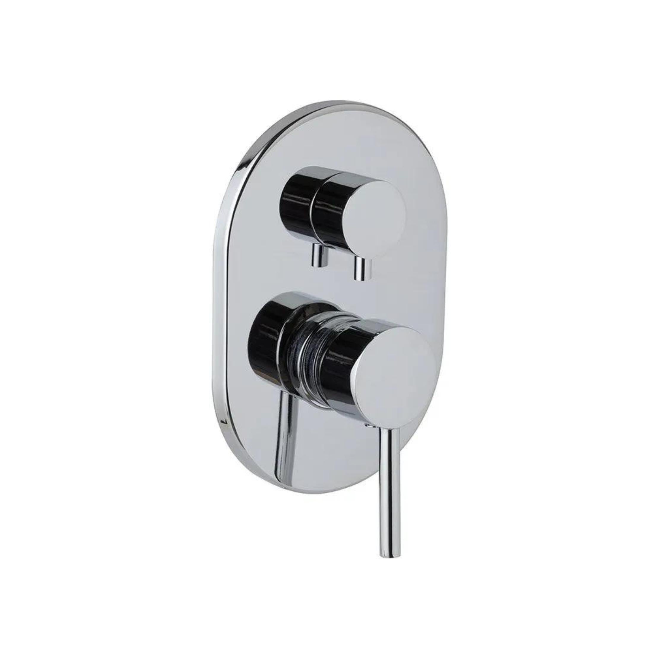 "Nyssa" wall-mounted built-in mixer with diverter for shower in chromed brass
