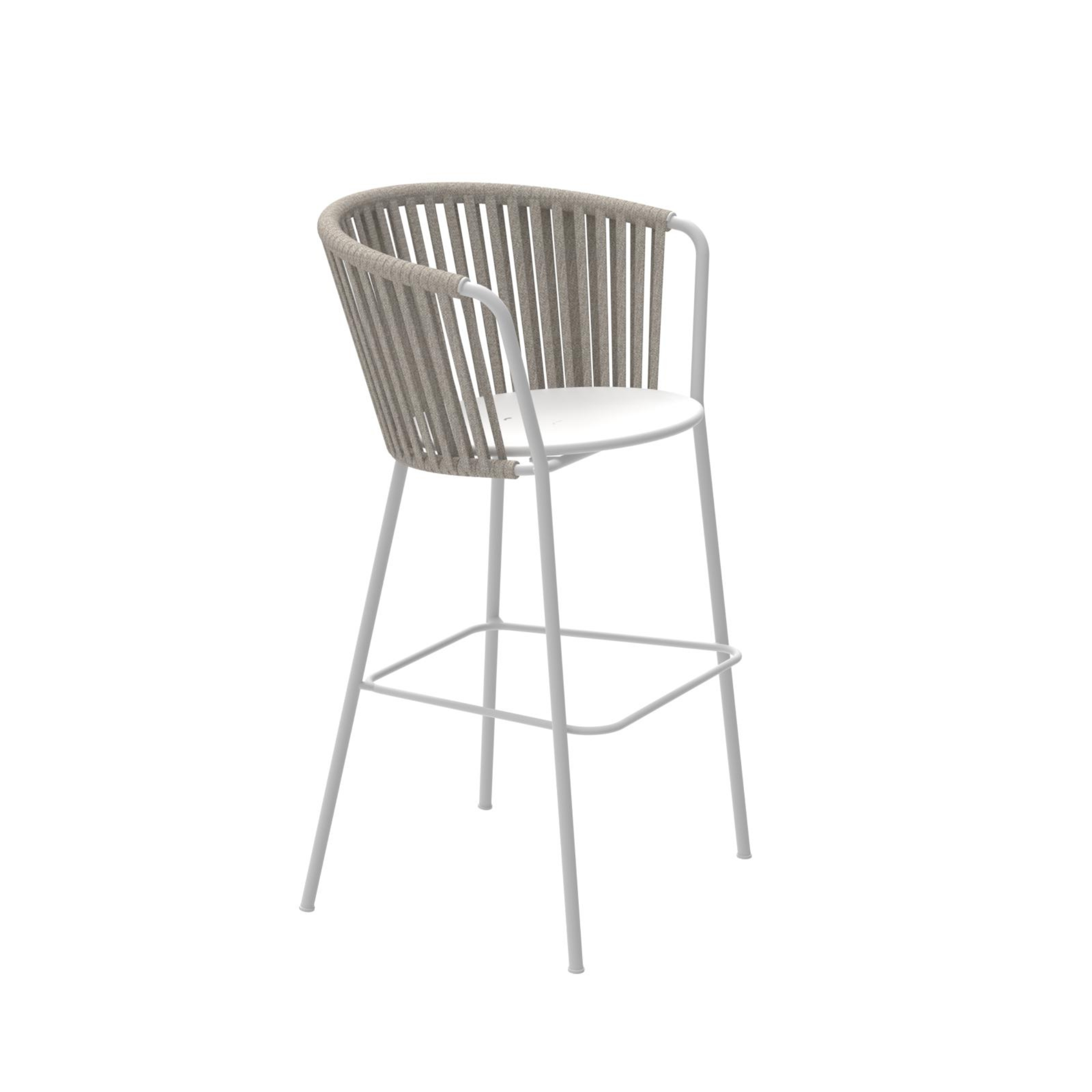 High stainless steel and rope "Daisy Rope" garden stool, 62x53 cm, 104 cm high.