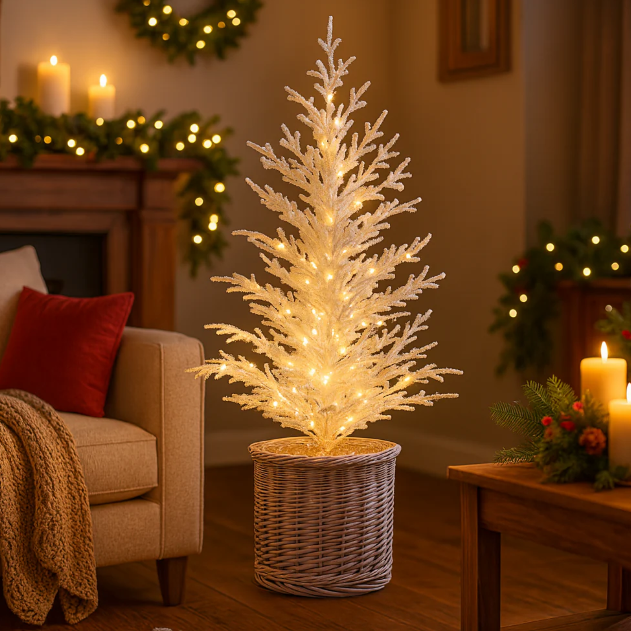 Christmas pine "Toucan" with 200 mini LEDs, PE branches for Christmas decorations 90 h