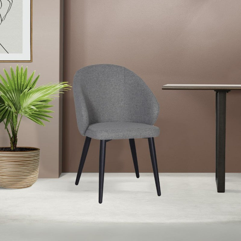 Set of "Patya" dining chairs upholstered in fabric with black metal legs cm 56x61 82h