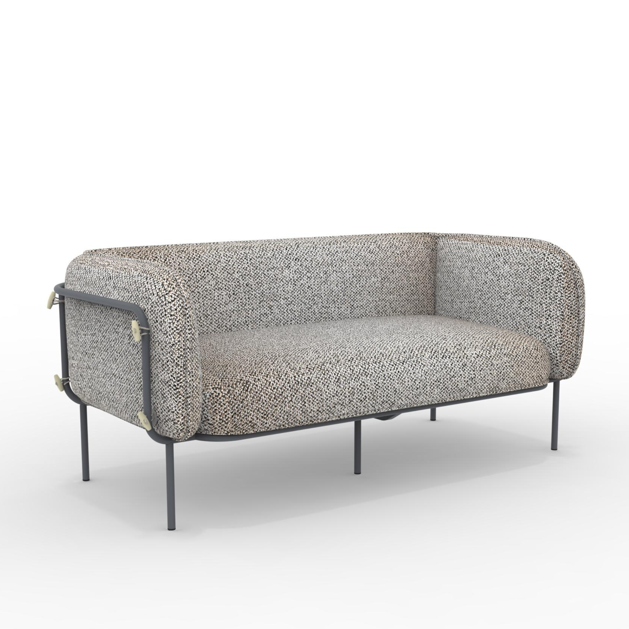 "Alamari" 2-seater outdoor sofa in padded fabric, metal frame, 170x87 cm, 74h
