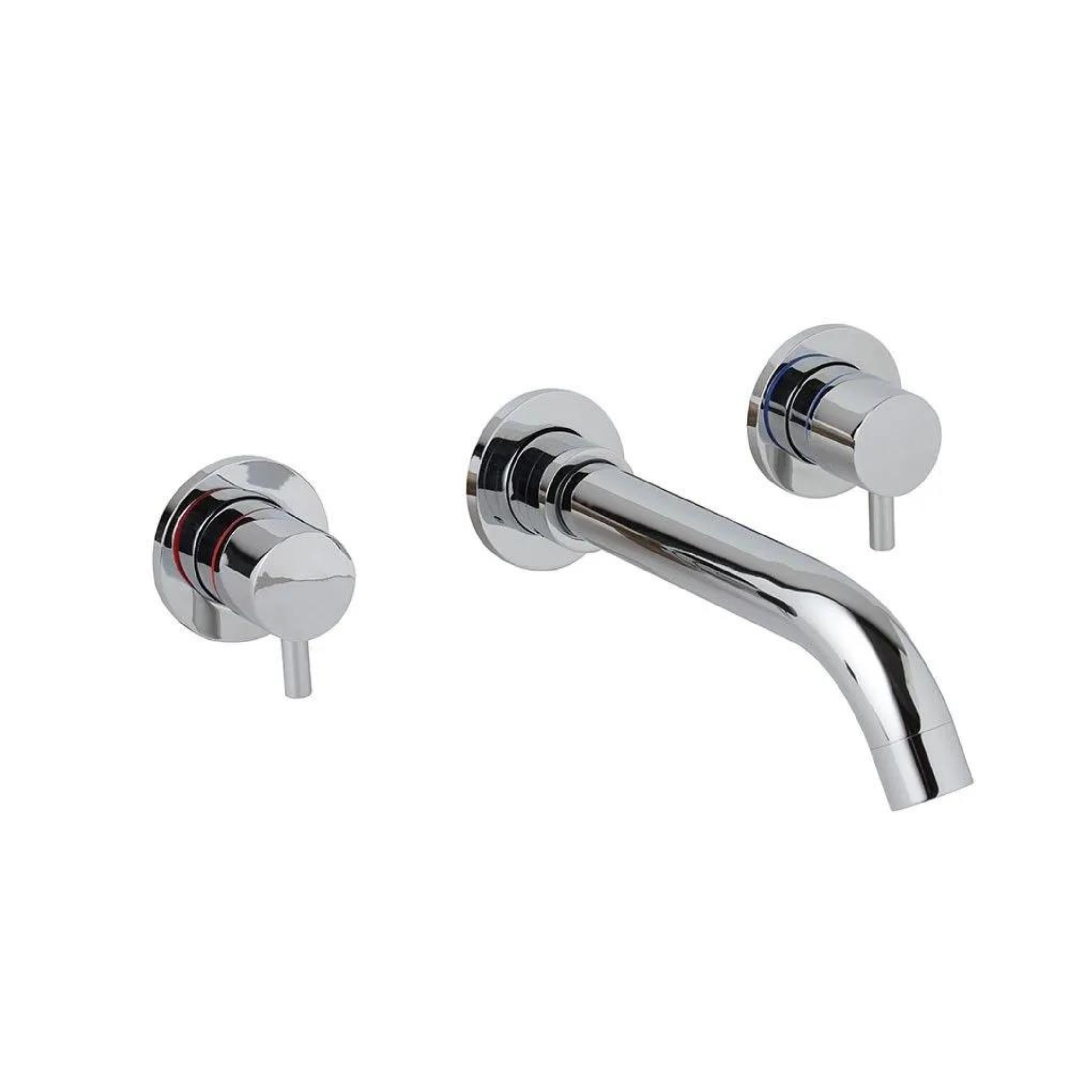 "Ismara" wall-mounted chrome-plated brass basin mixer tap