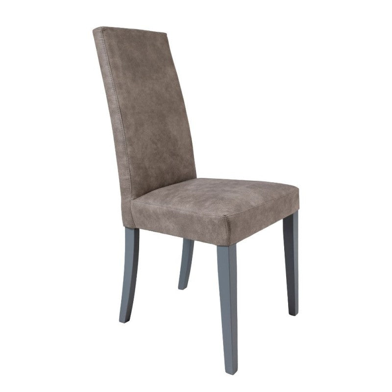Set of "Nancy" dining chairs upholstered in fabric with wooden legs cm 47x47 101h