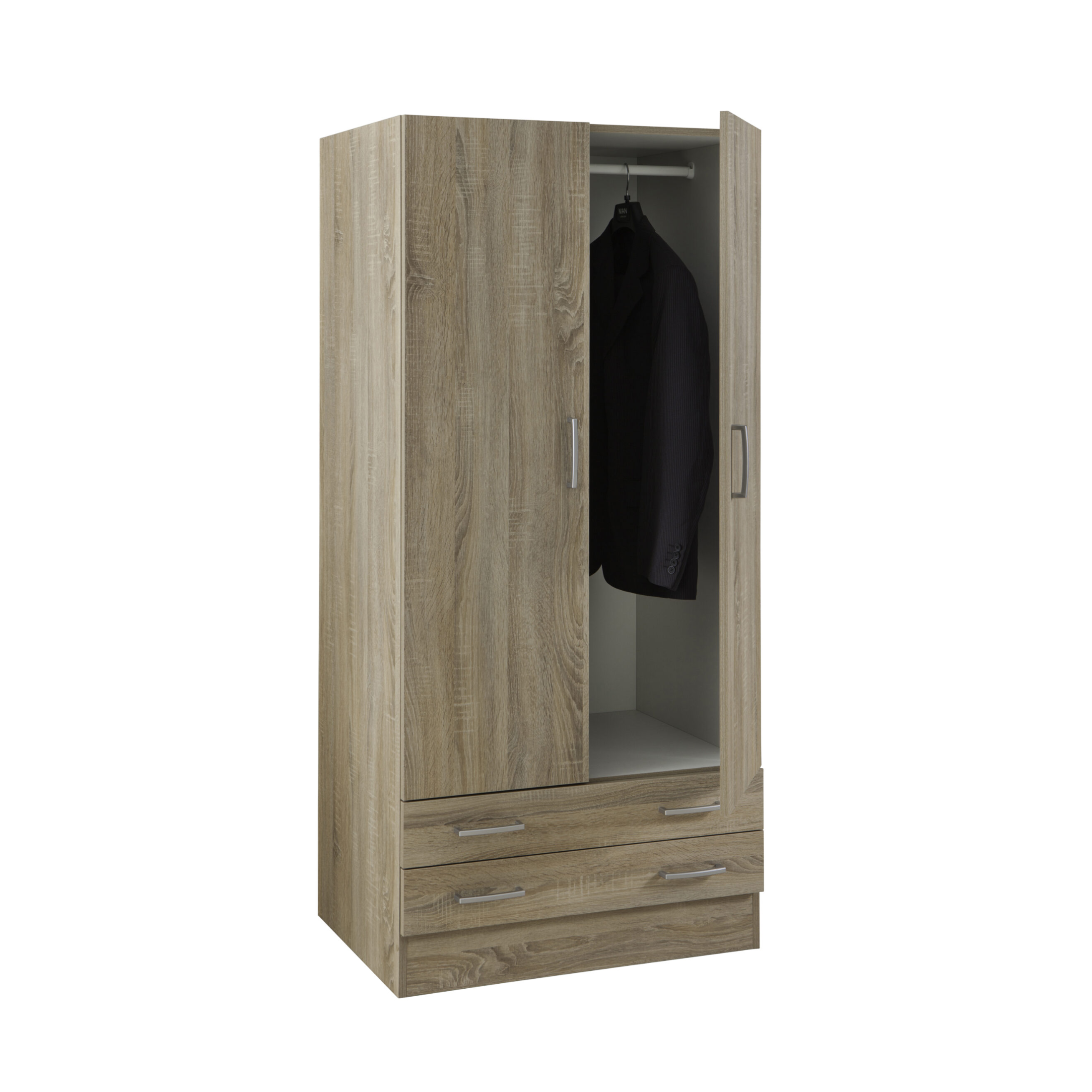 Modern wardrobe "B201" 2 doors and 2 drawers in wood 82x46.5 cm 184.5h
