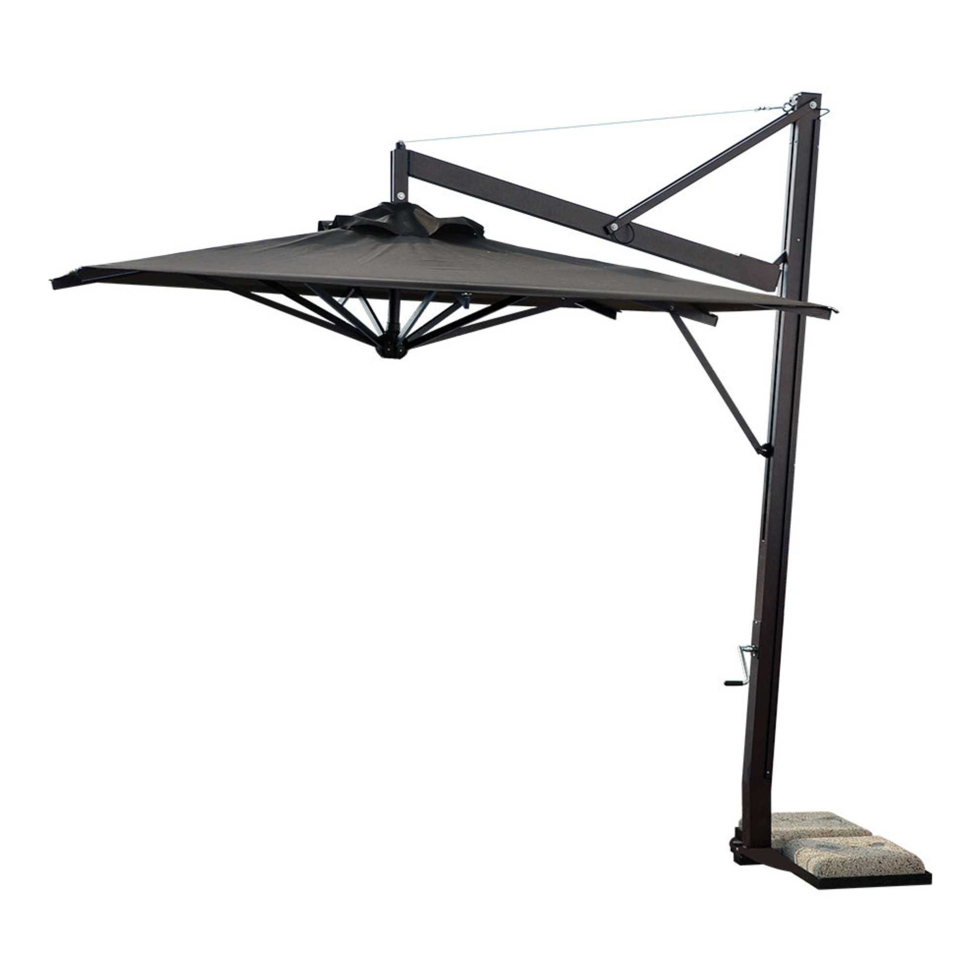 Modern "Pratique Classic" garden umbrella with retractable arm