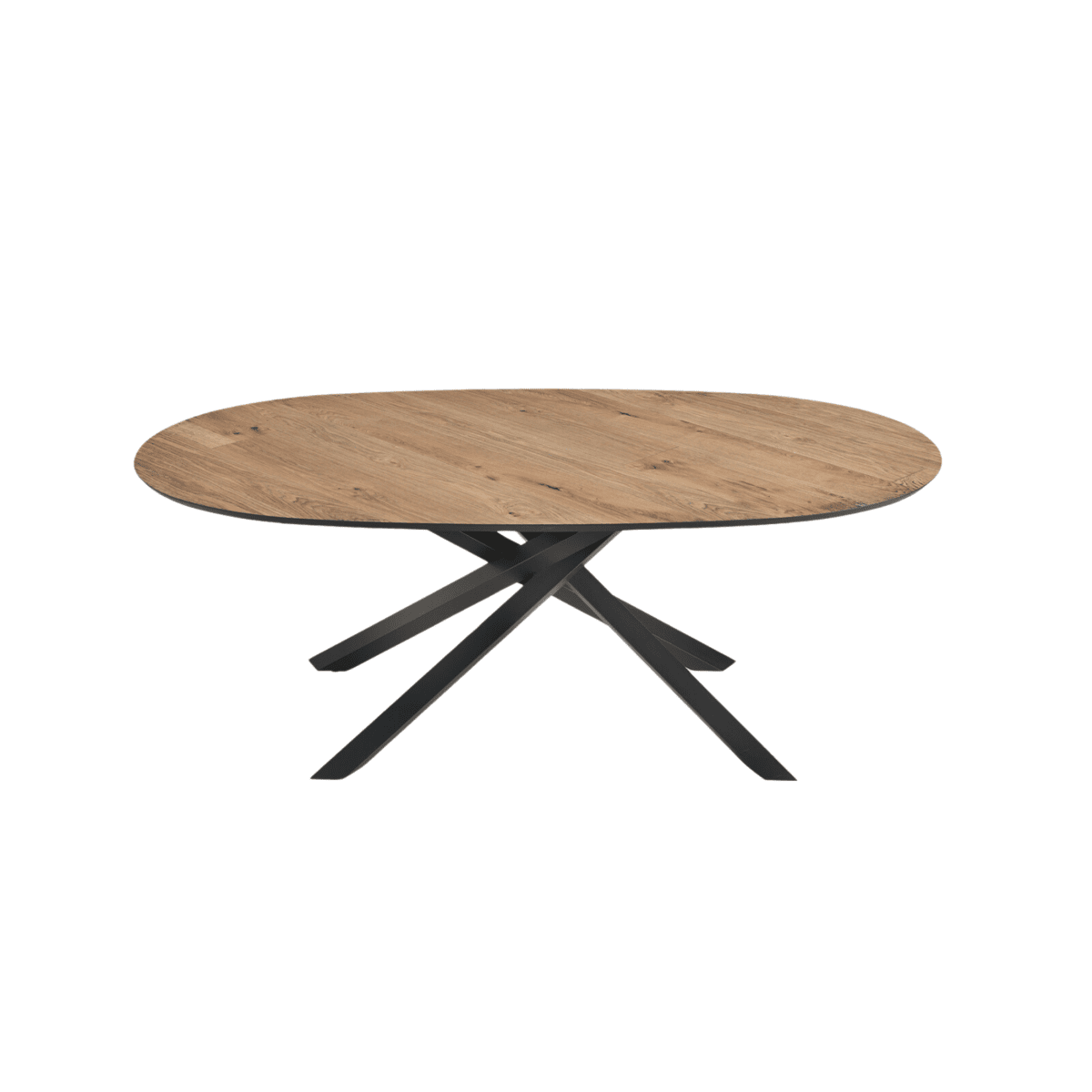 Tavolo fisso moderno da pranzo "Canyon" con base in metallo e piano in rovere cm 210x109 75h - MondoViro