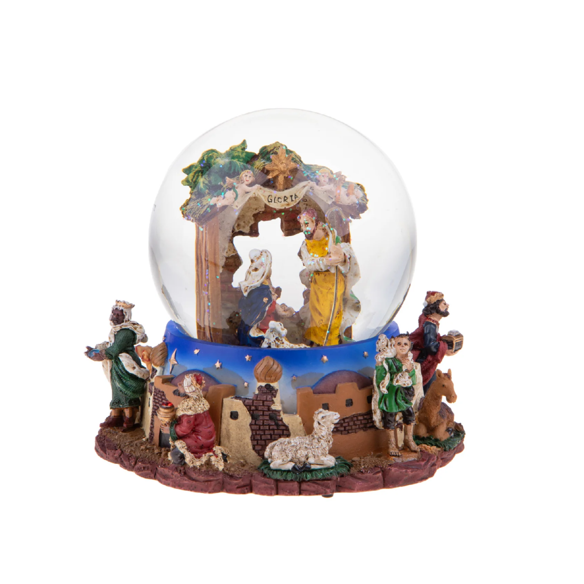 Sfera carillon con natività per decorazioni natalizie cm 12x16,5h - MondoViro