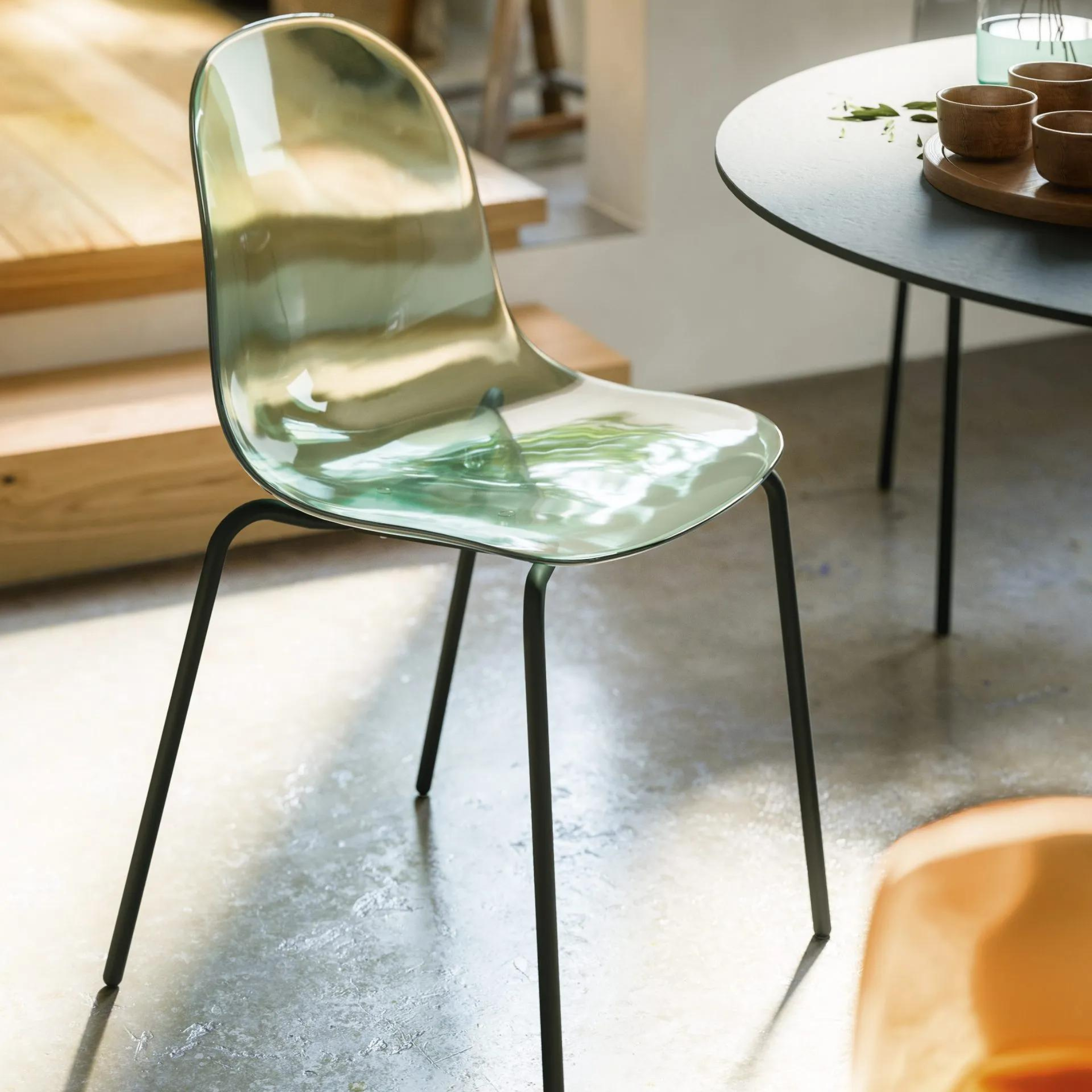 Set of modern living room chairs "Academy" in transparent polycarbonate 49x51 cm 84h