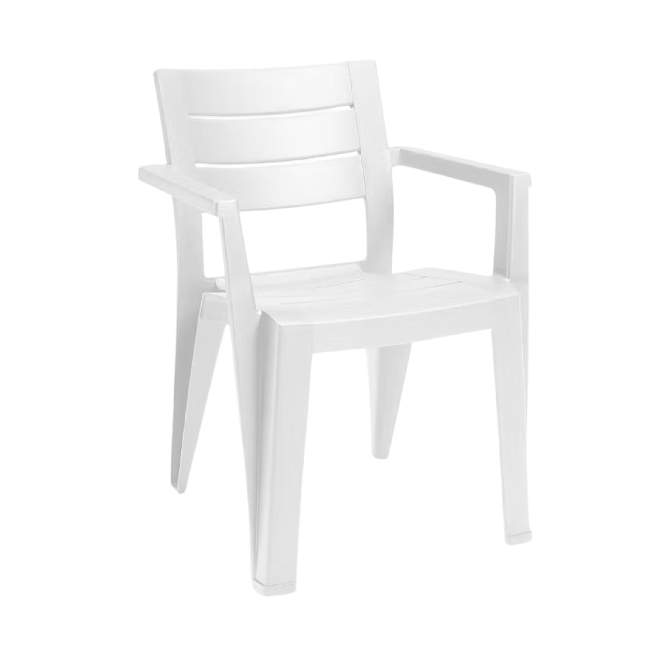 Set of 6 "Helena" garden chairs with stackable polypropylene armrests, 61.5x58.5 cm, 79h