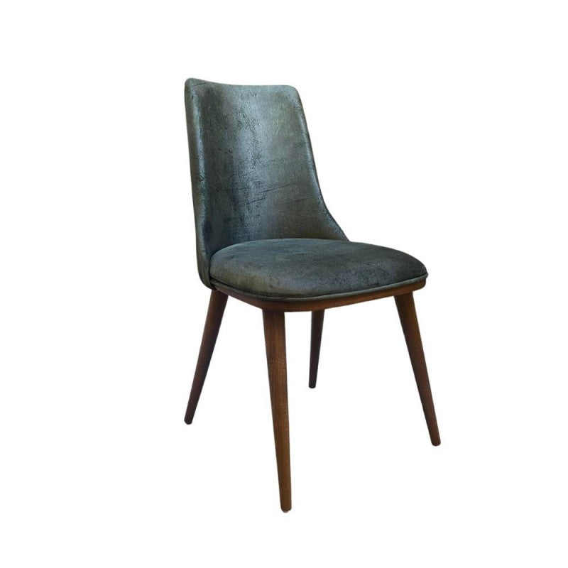 Set of "Diana" dining chairs upholstered in velvet with wooden legs, 50x48 cm, 87 cm high.
