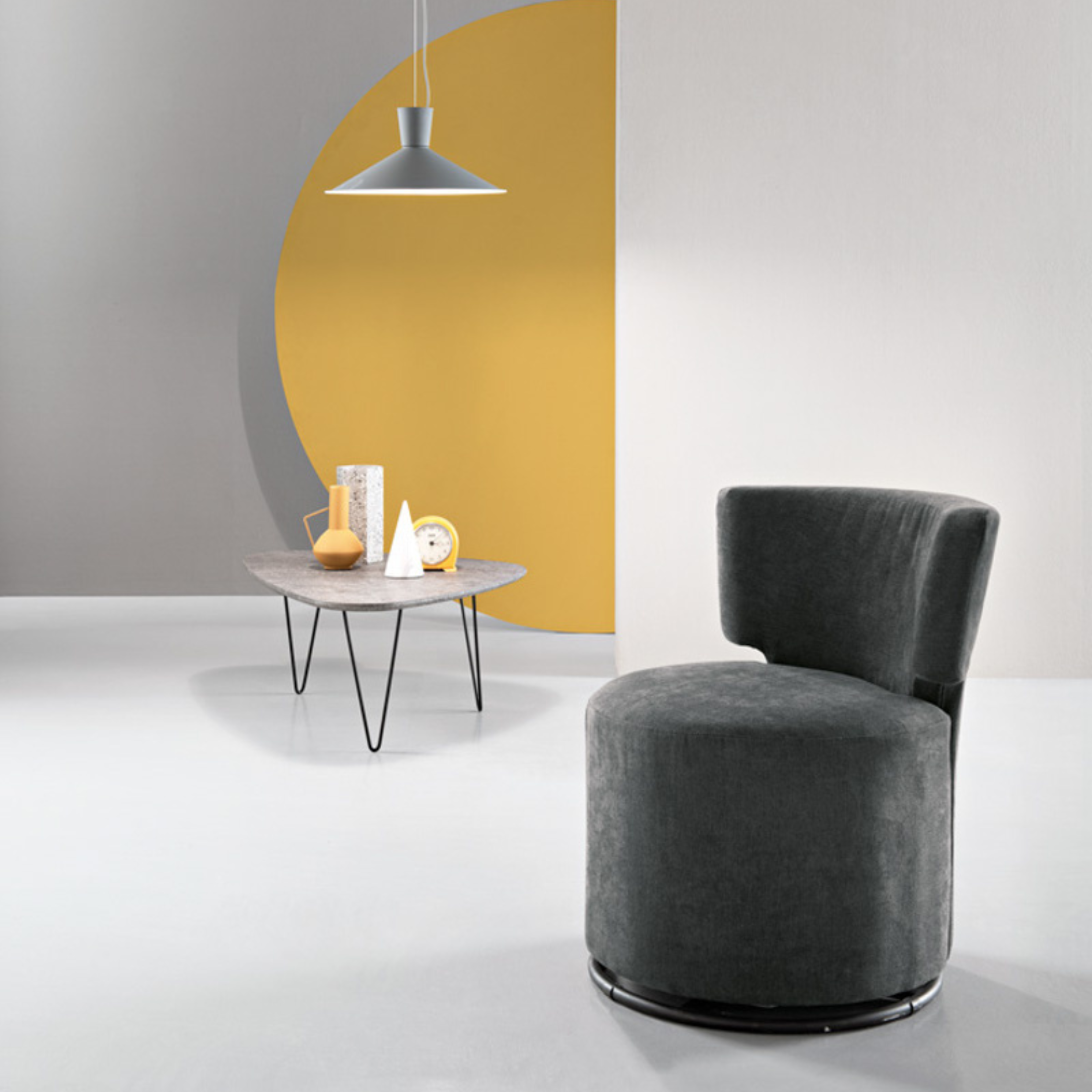 Elegant modern "Melva" armchair in fabric, 66x67 cm, 78h