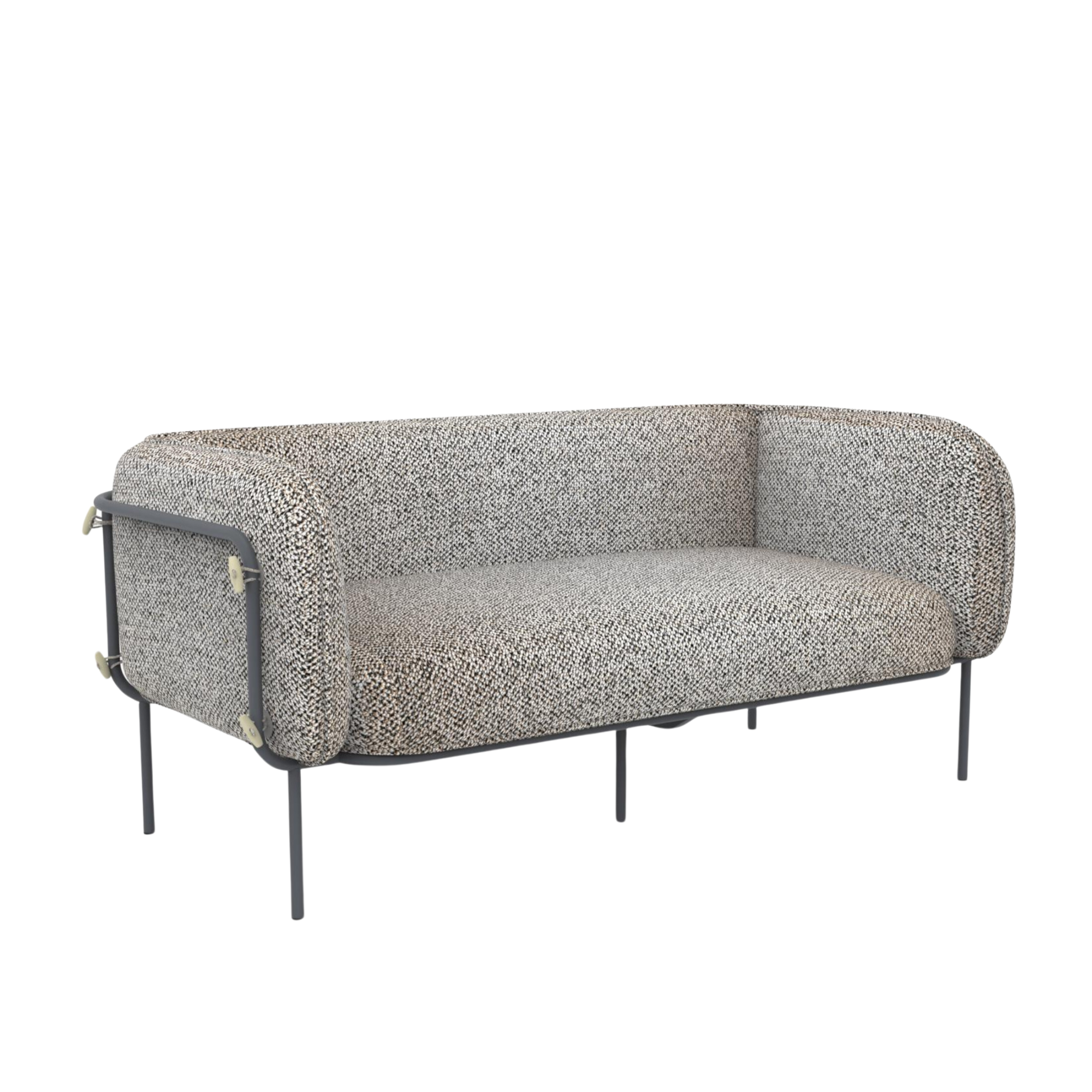 "Alamari" 2-seater outdoor sofa in padded fabric, metal frame, 170x87 cm, 74h