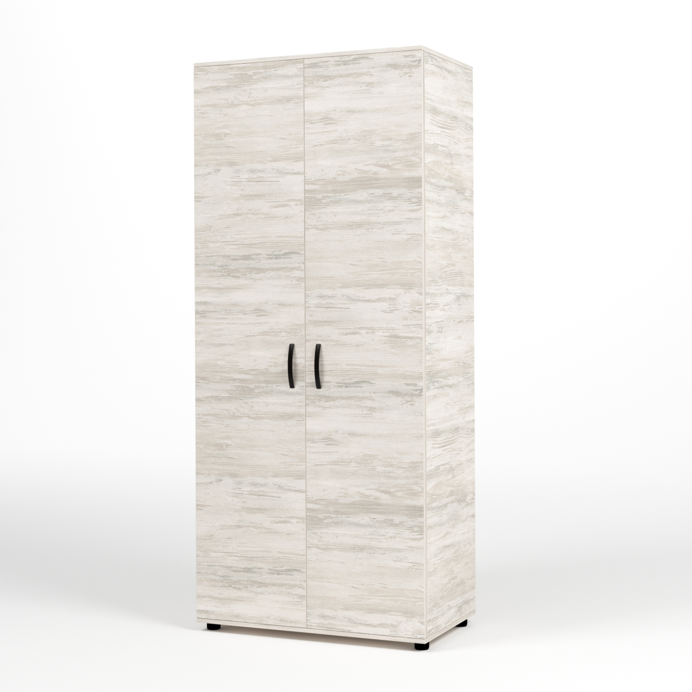 "Cleide" wooden wardrobe with 2 doors and 3 shelves, 80x52 cm, 205 cm high.