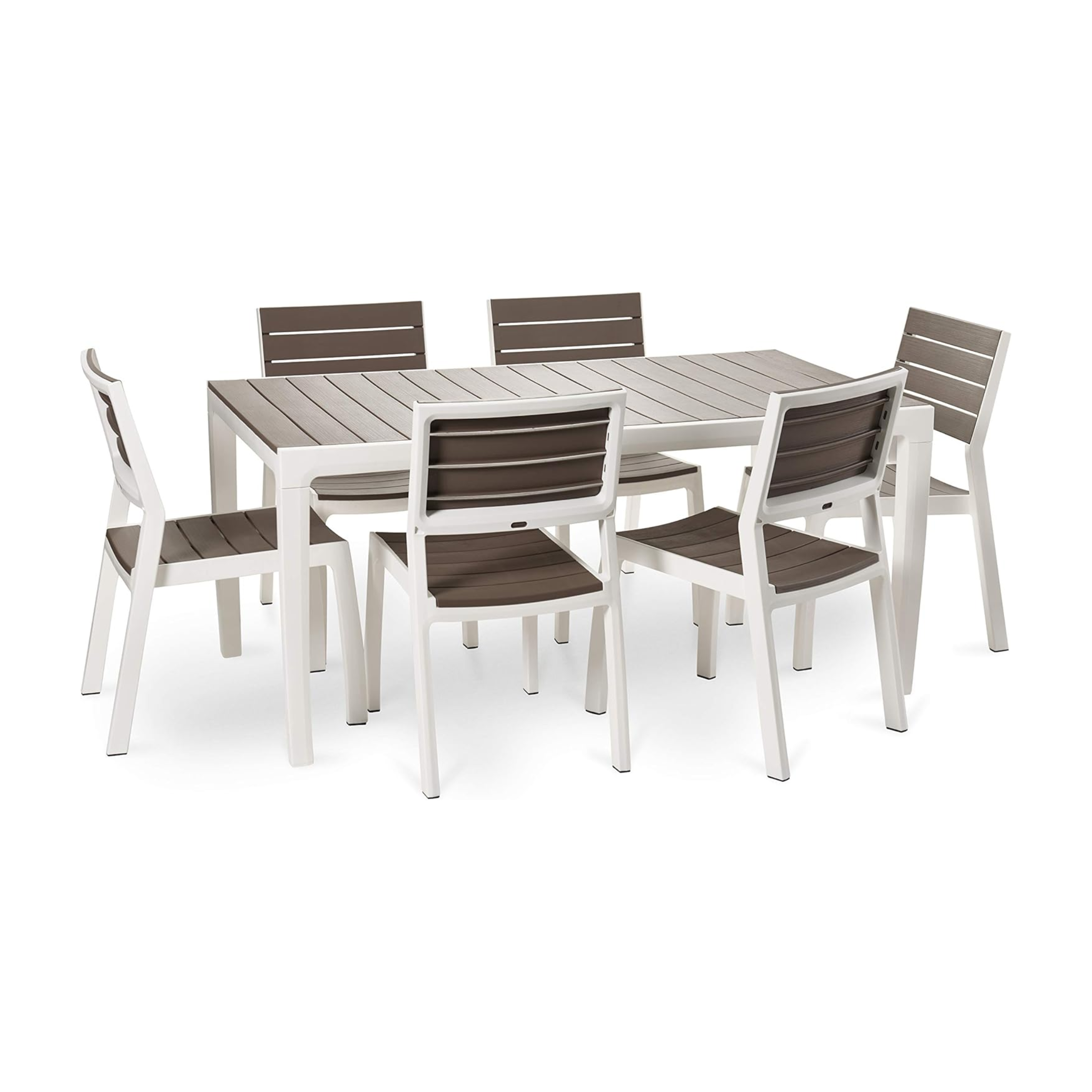 Set of "Harmony" resin chairs with wood effect for the garden, 54x58 cm, 86 cm high.