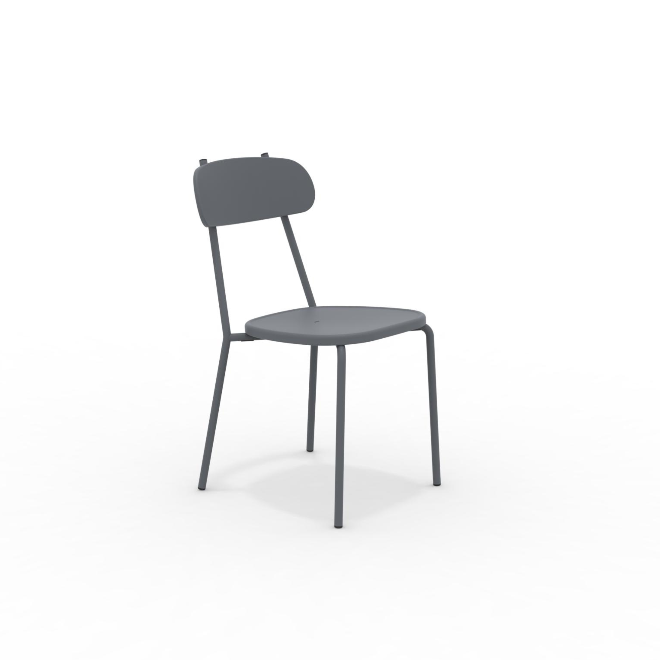 Set of stackable "Fox" garden chairs in painted metal, 45x53 cm, 84h