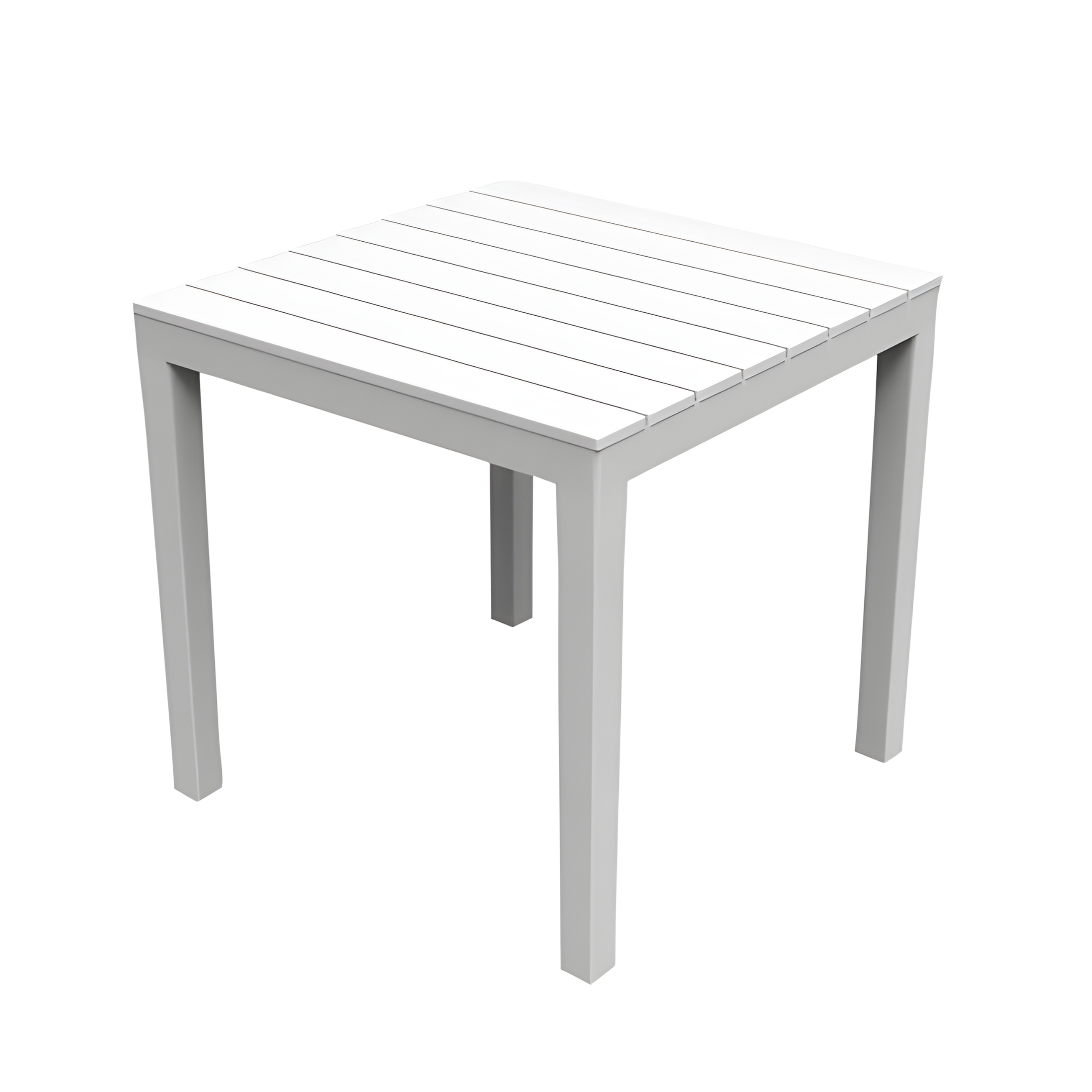 "Bali" resin garden table with wood-effect slats, 78x78 cm, 72 cm high