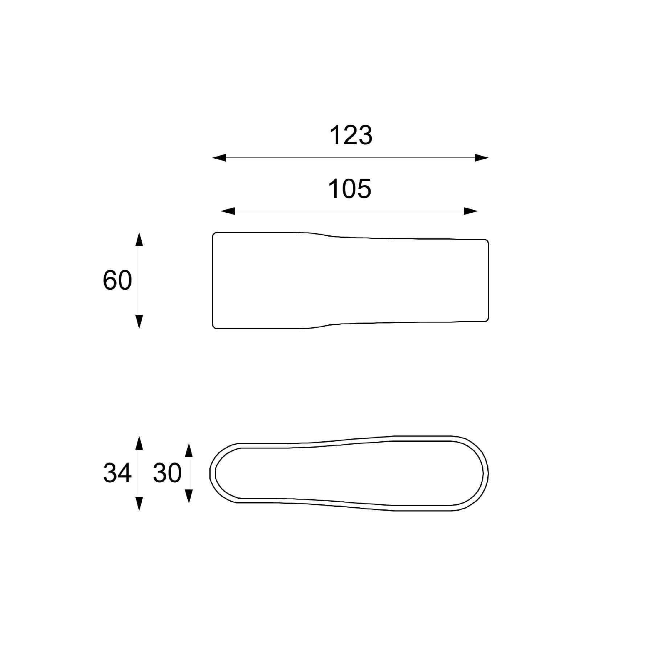 "Scarf" fossil stone coffee table, 123 x 60 cm, 34 cm high