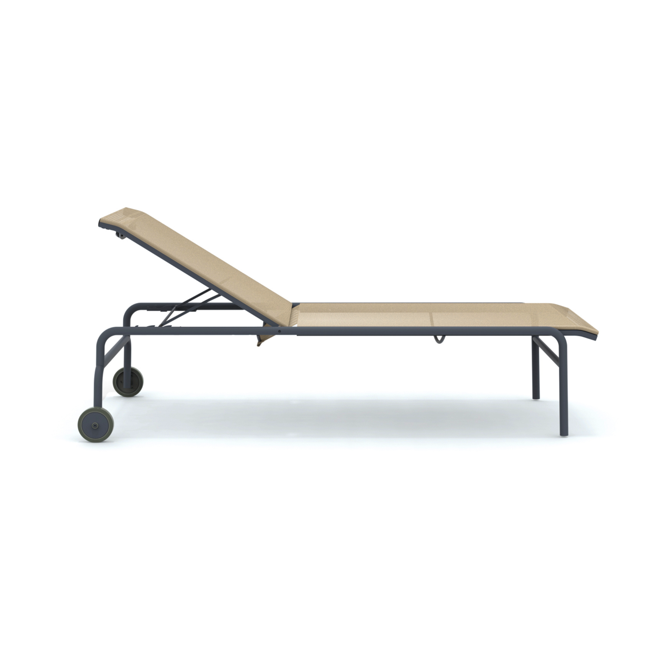 "Miami" fabric and aluminum garden sun lounger, 200x80 cm, 40 cm high