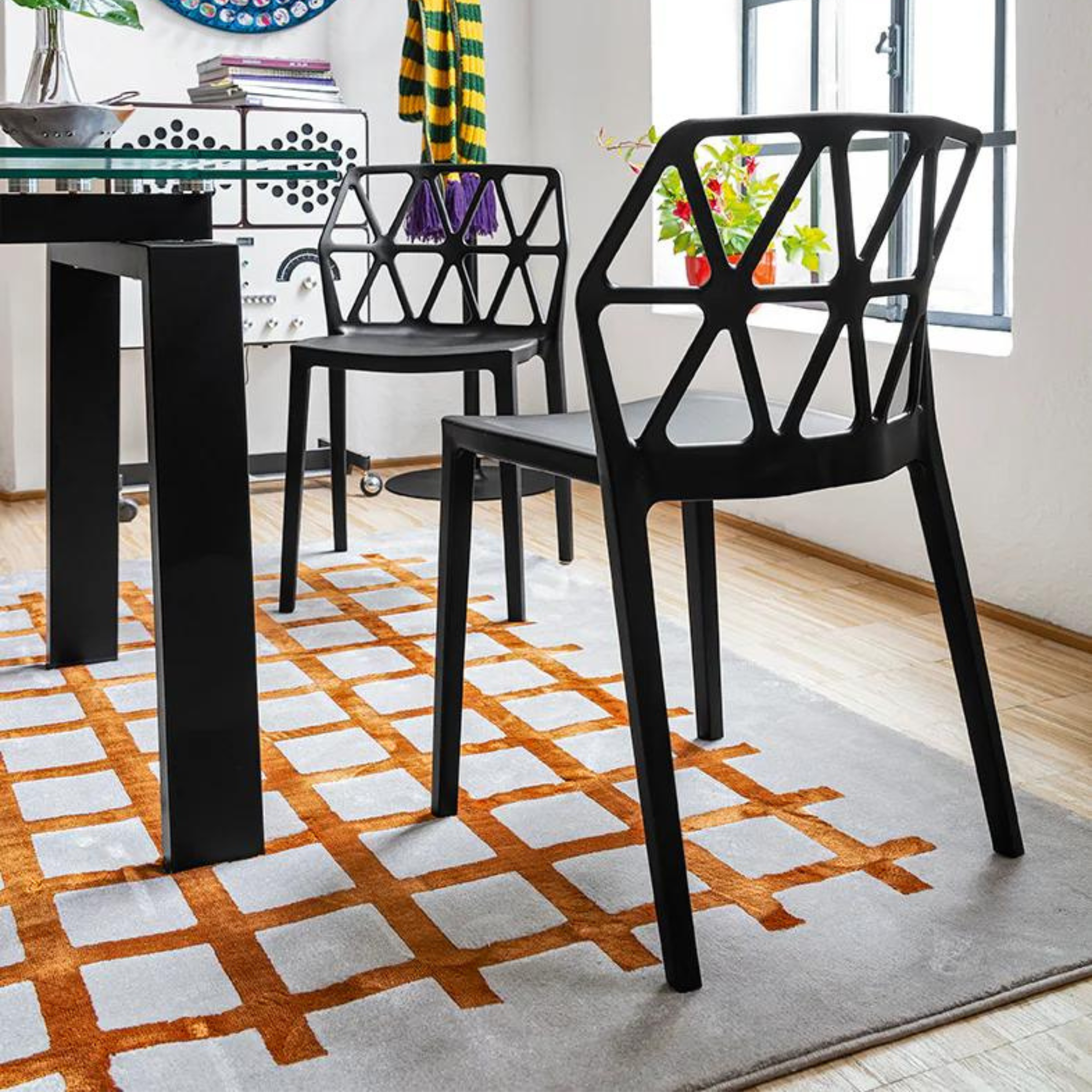 Set of modern living room chairs "Alchemia" in polypropylene cm 49.5x51 79h