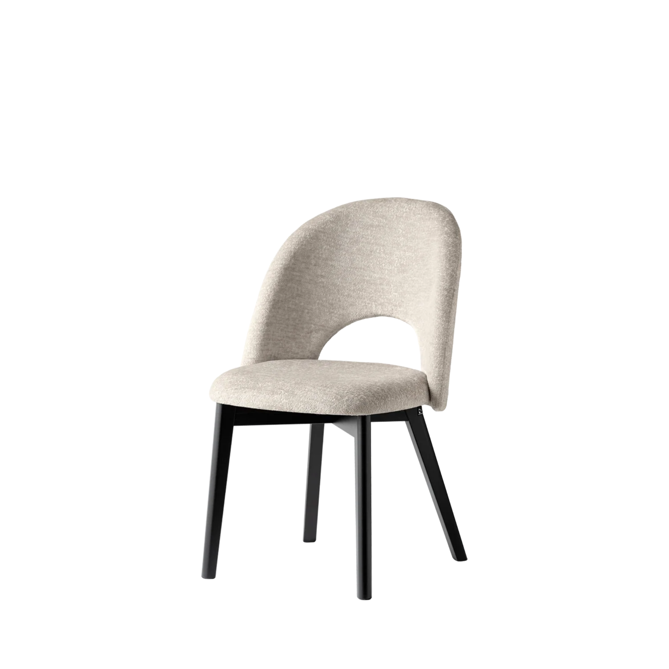 Set of modern living room chairs "Tuka Mid Hole" in ash wood with padded seat