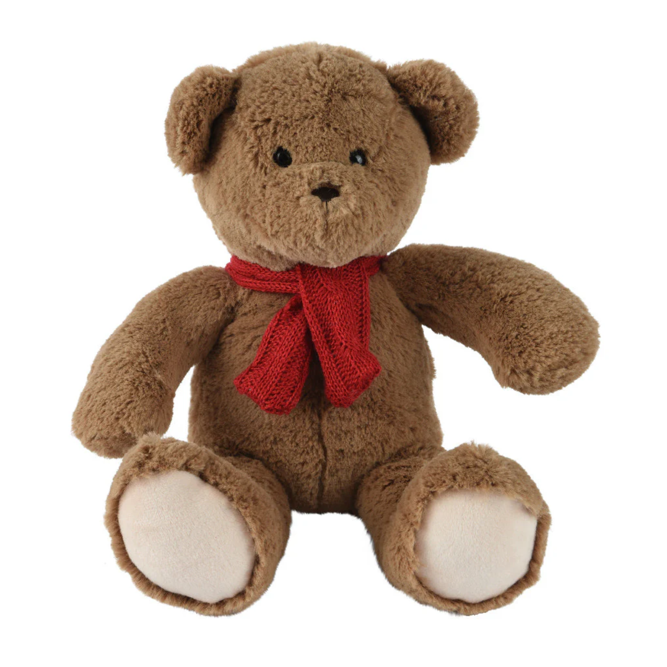 Teddy bear with red knitted scarf, Christmas decoration 30x25 cm 30h
