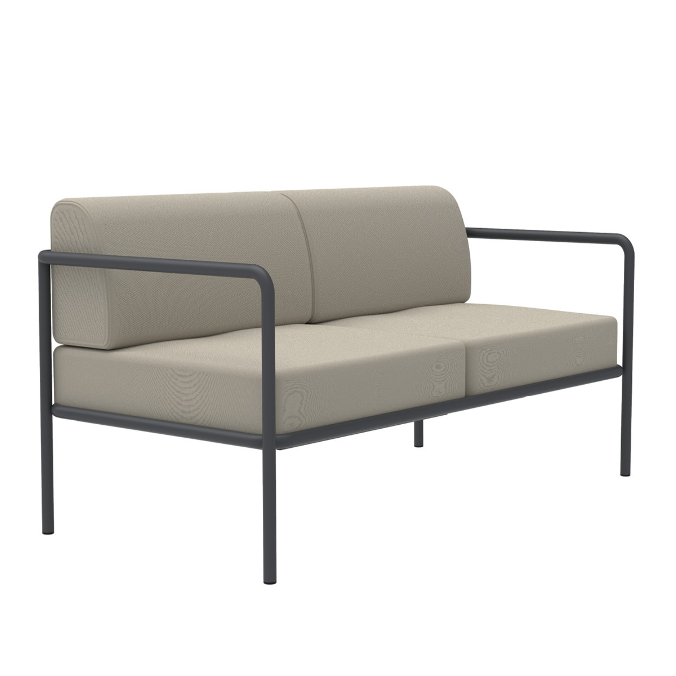 Divano 2 posti in metallo "Miami" con cuscini da giardino cm 165x80 83h