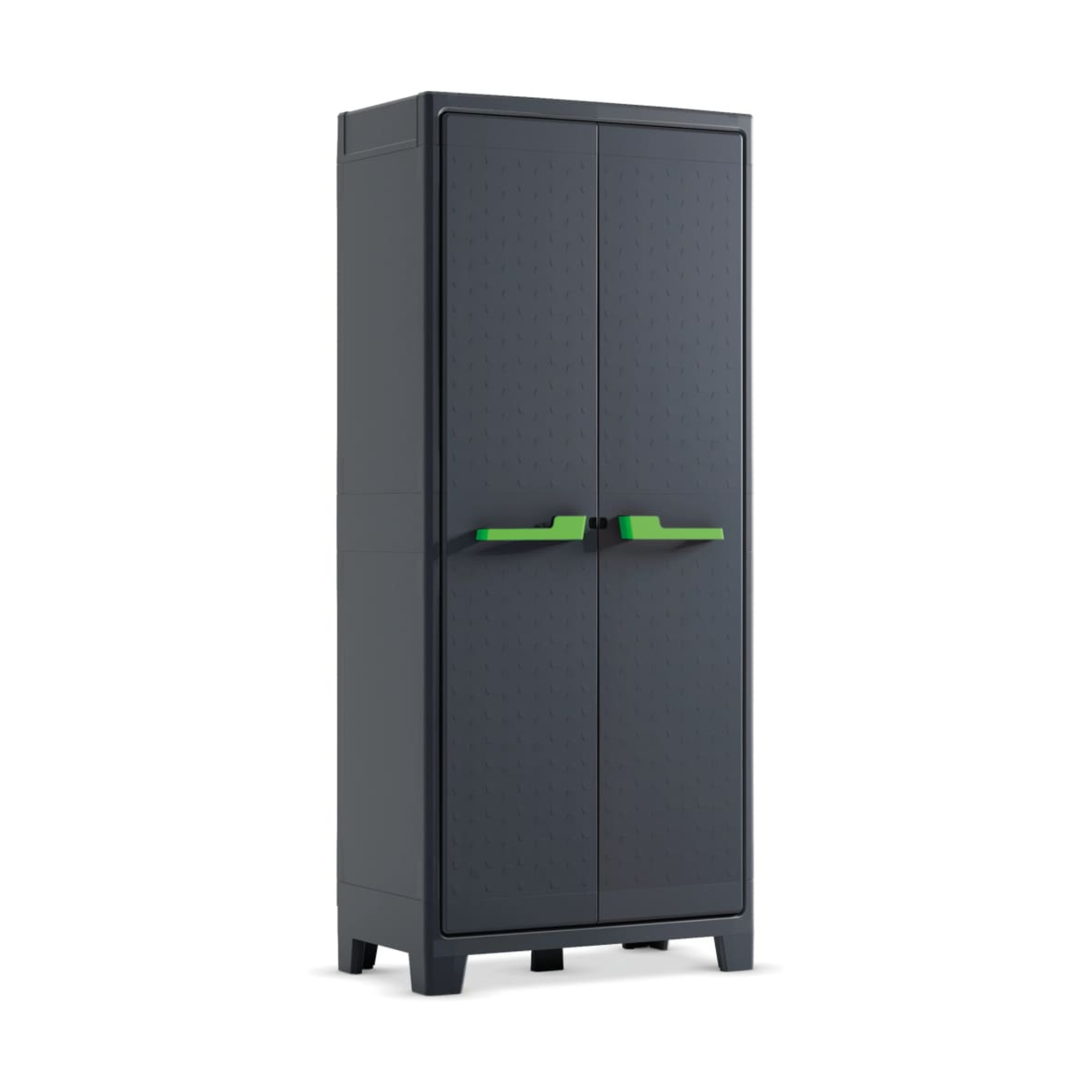 "Mody" resin garden cabinet with internal shelves and raised feet