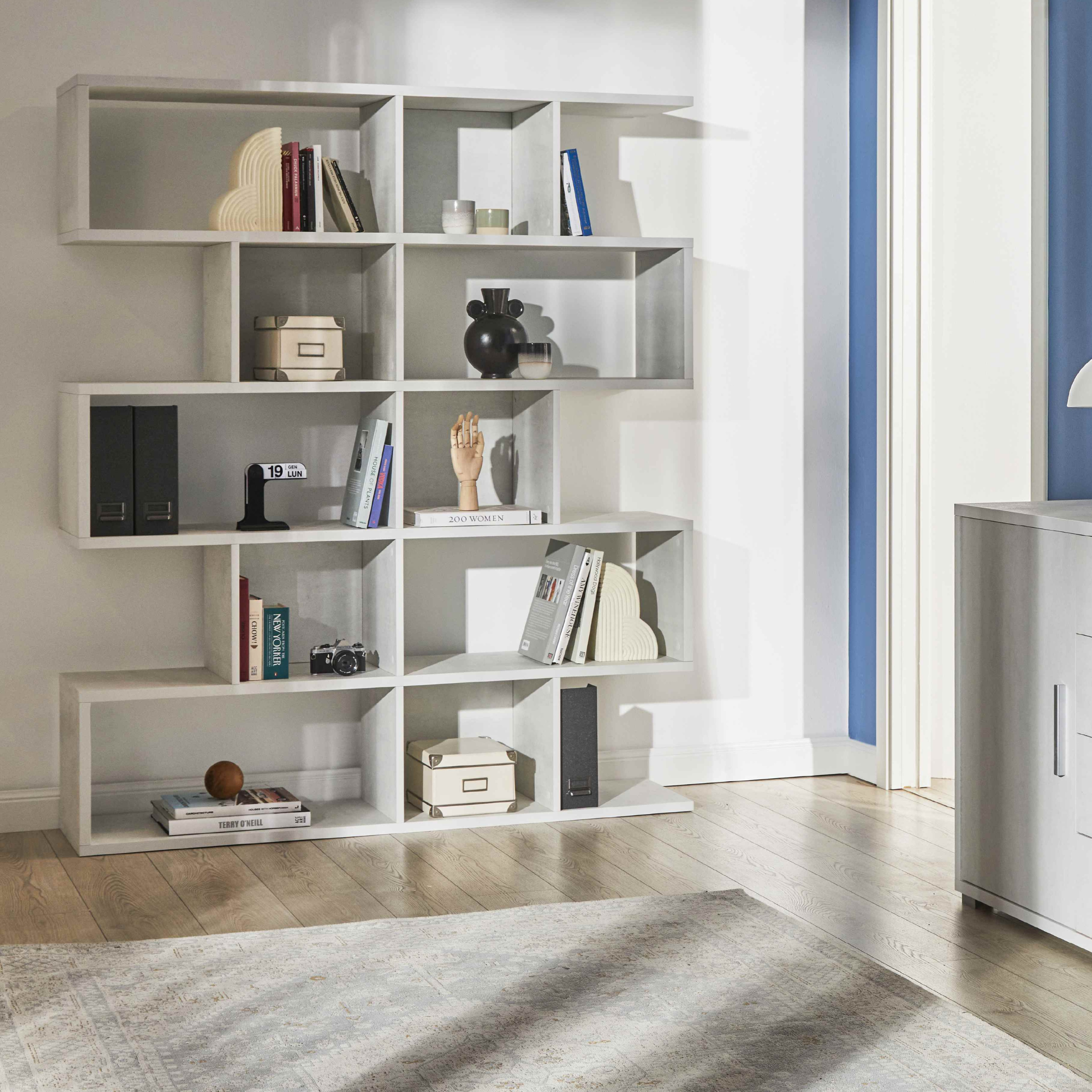 "Talento" 5-tier modular modern dividing bookcase, 150x37 cm, 178 cm high