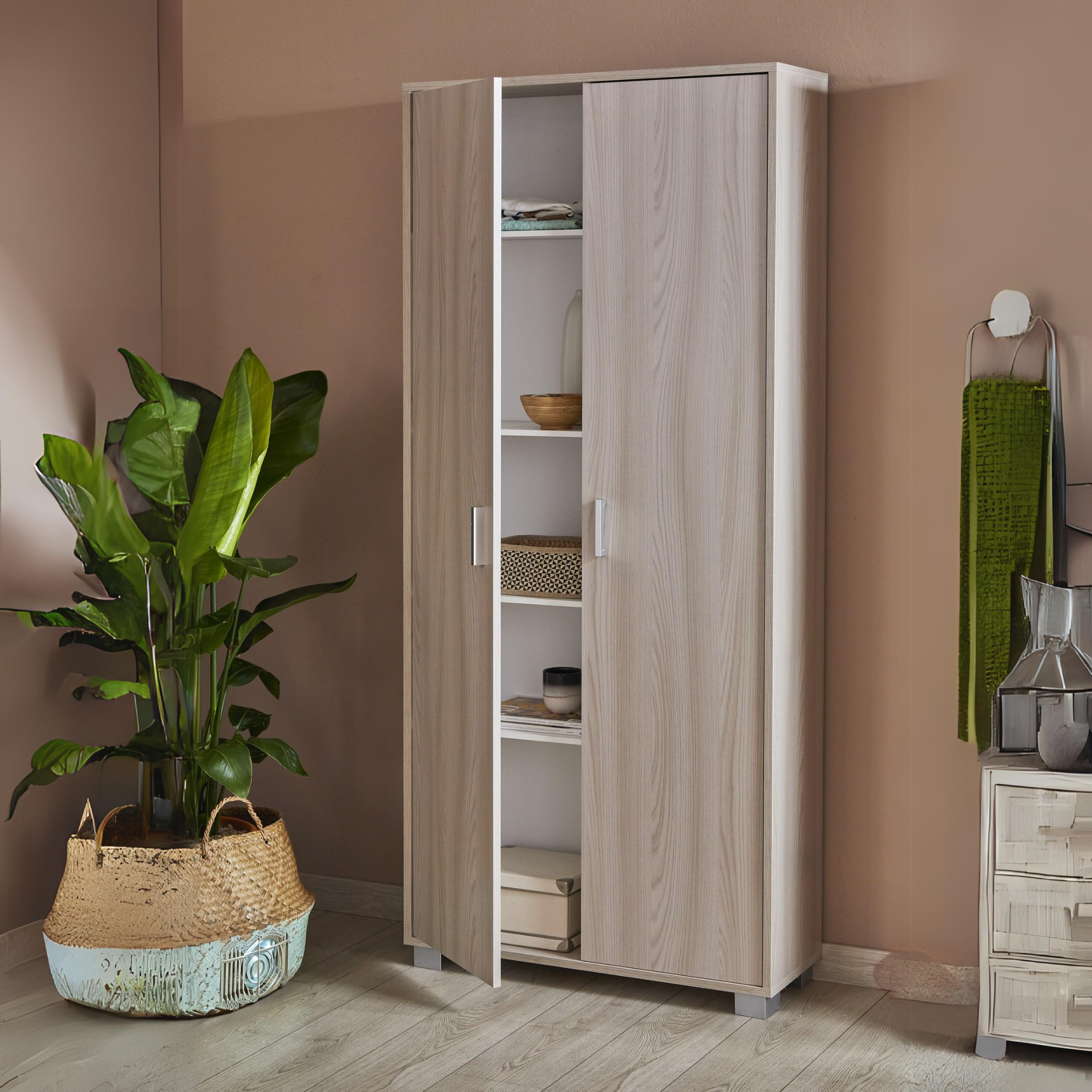 2-door wooden cabinet with feet "Venere1" modern wardrobe cm 83x29 190h