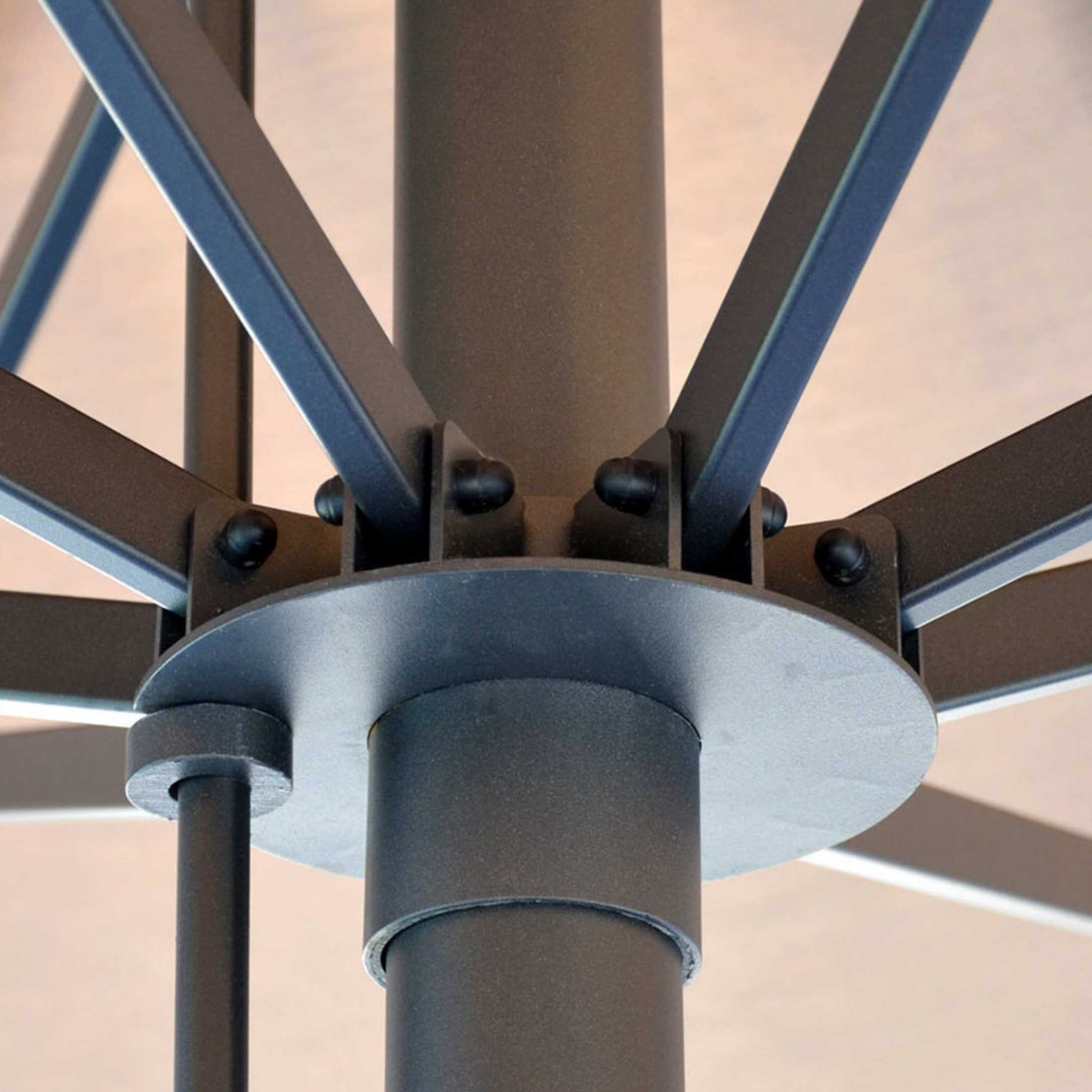 Modern ecru "Platino Basic" garden umbrella with anthracite telescopic central pole