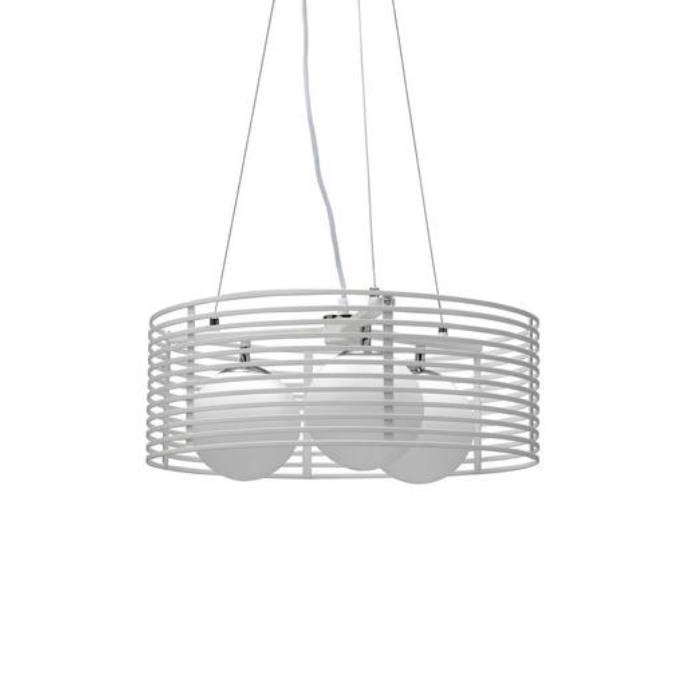 "Cage" metal pendant lamp with 3 bulbs and adjustable cable