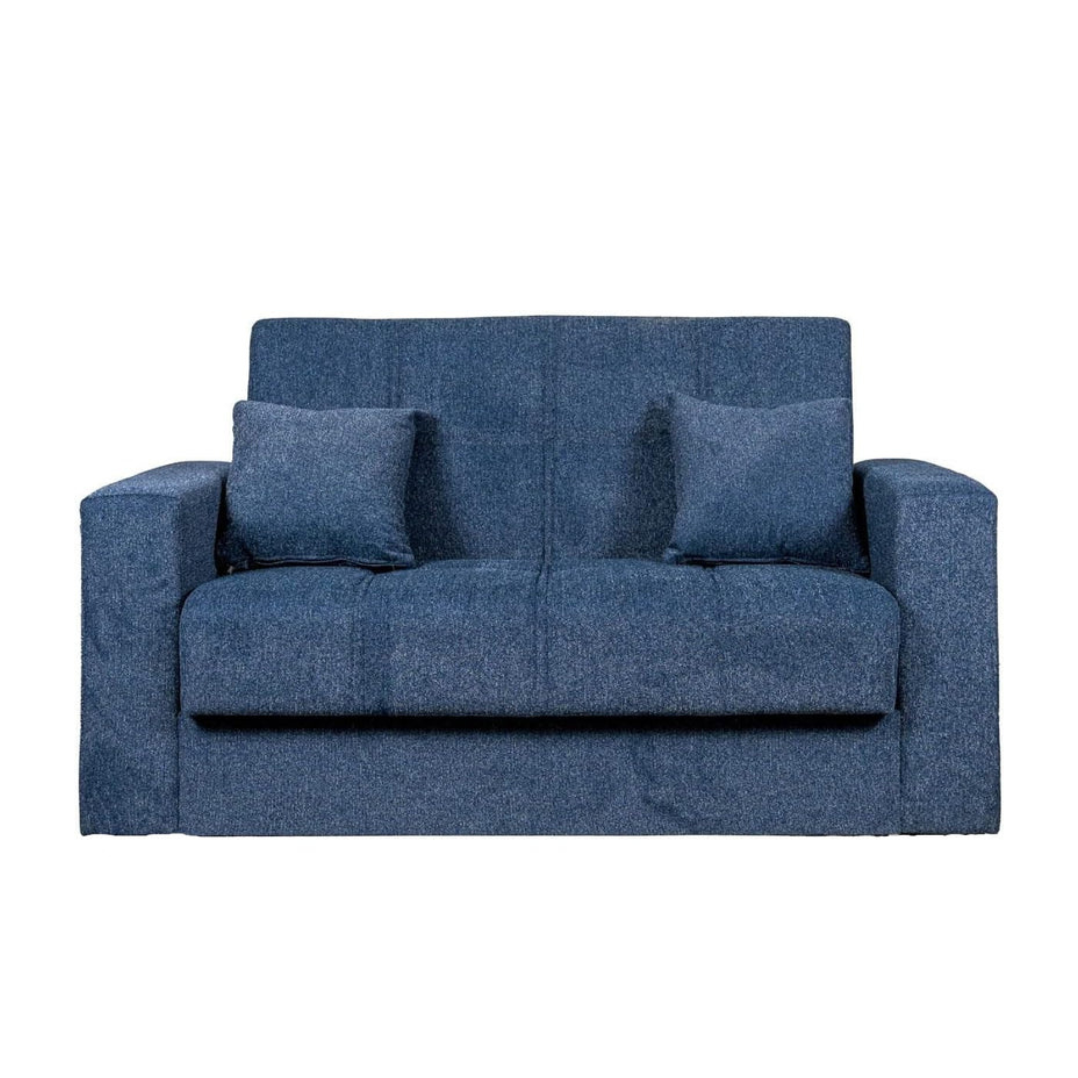 "Nora" 2-seater sofa with padded storage bed and fabric drawer, 155x80 cm, 87 cm high
