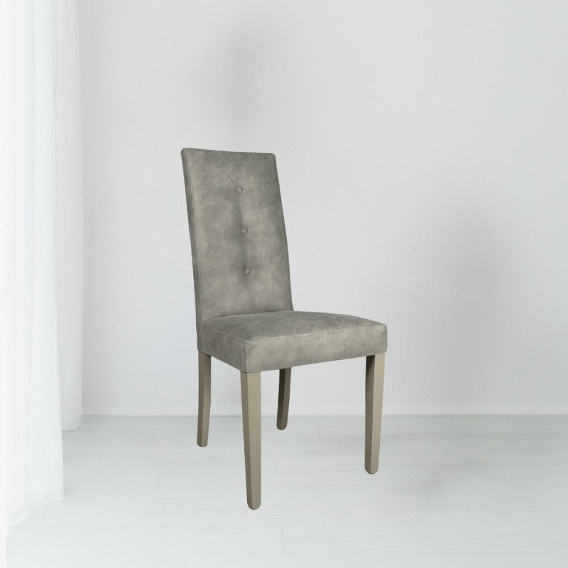 Set of "Montecarlo" dining chairs upholstered in fabric with matching legs, 47x46 cm, 101h