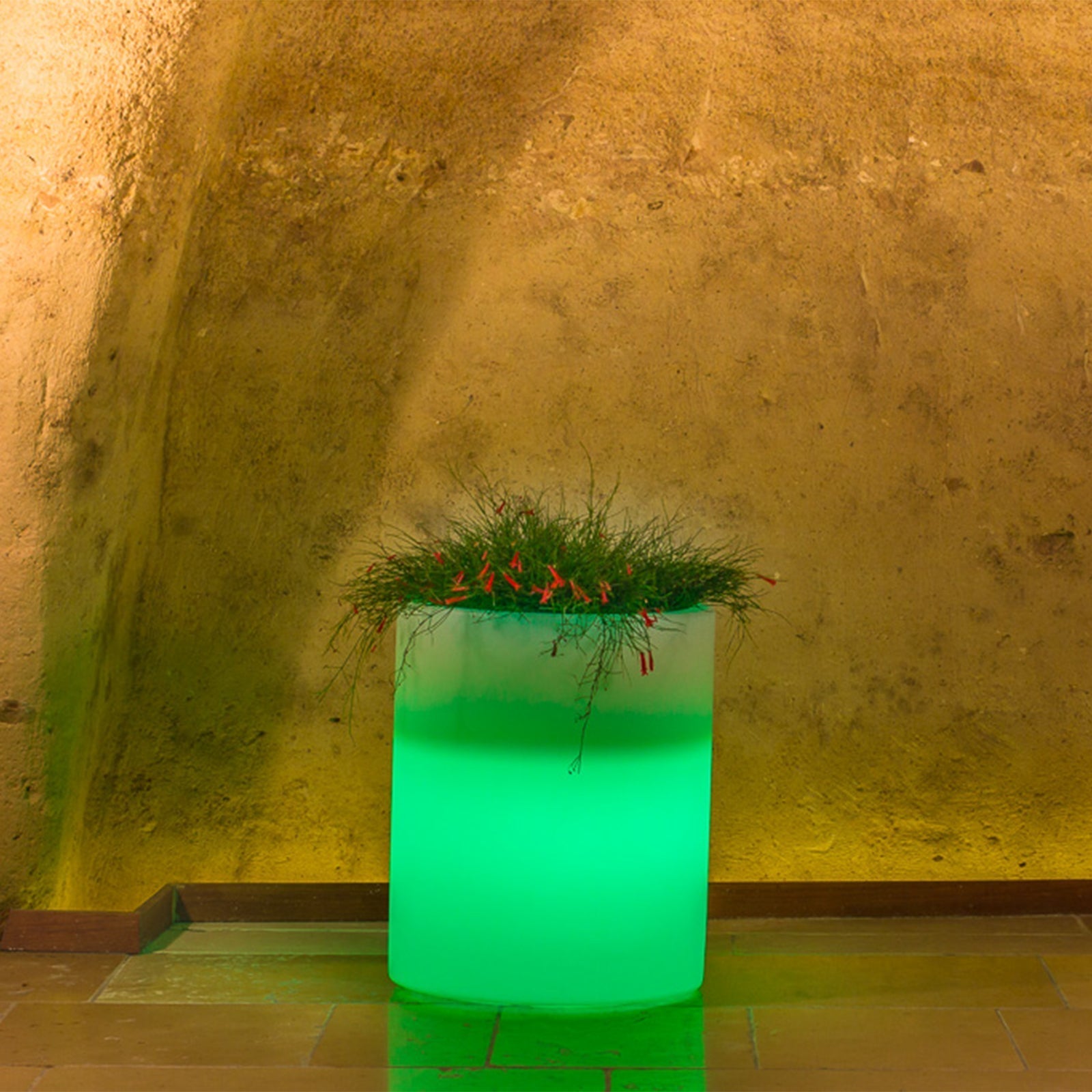 Vaso tondo con luce Led bianca modello Venusio Ø 40 cm 50h