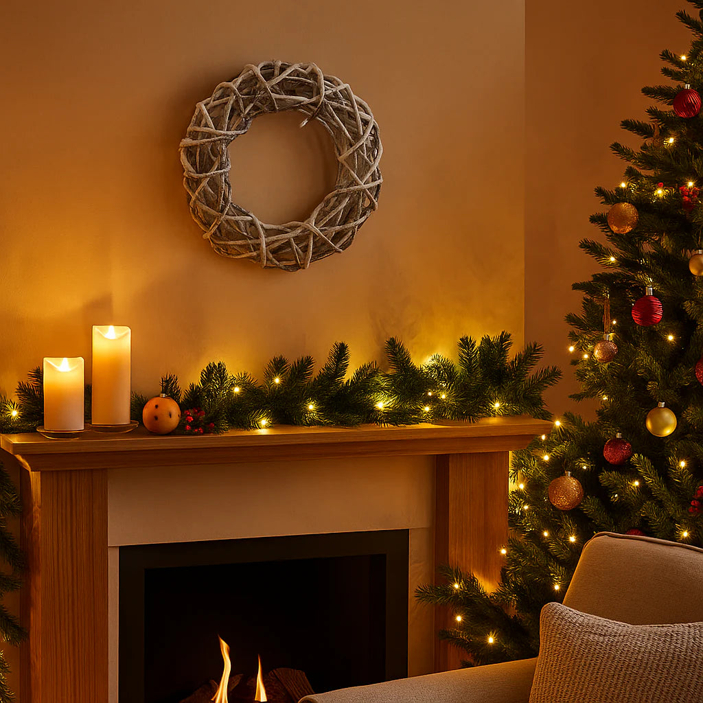 High quality PVC Christmas garland, 500 cm realistic decoration, 380 branches