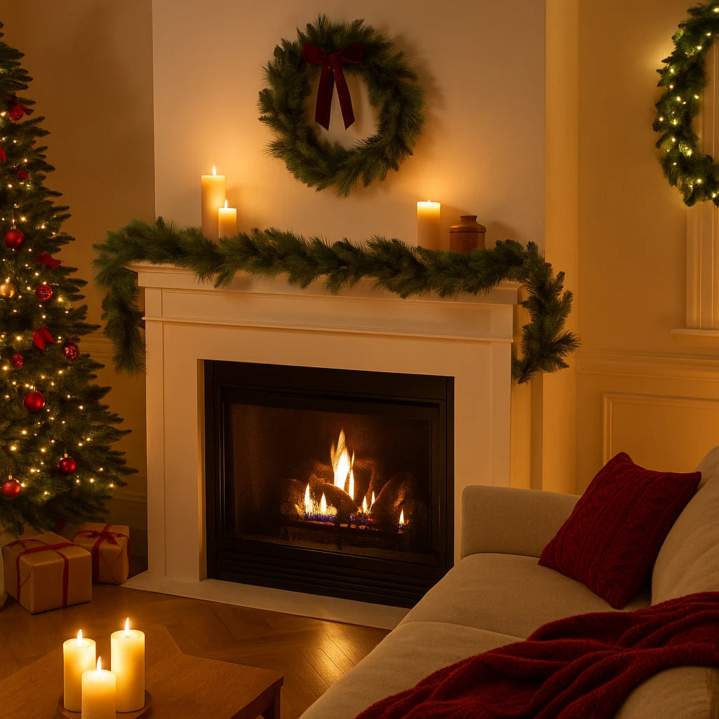 High quality PVC Christmas garland, 500 cm realistic decoration, 380 branches