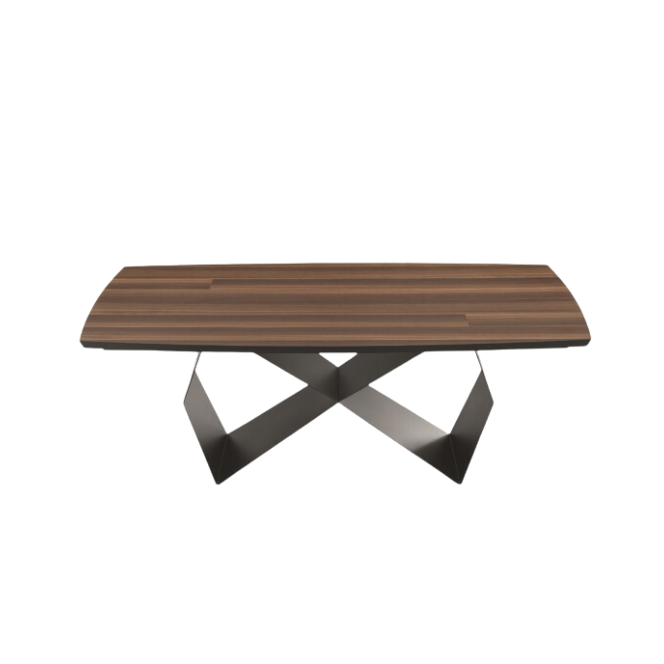 Fixed dining table "Reina" with metal base and oak top 200x100 cm 75h