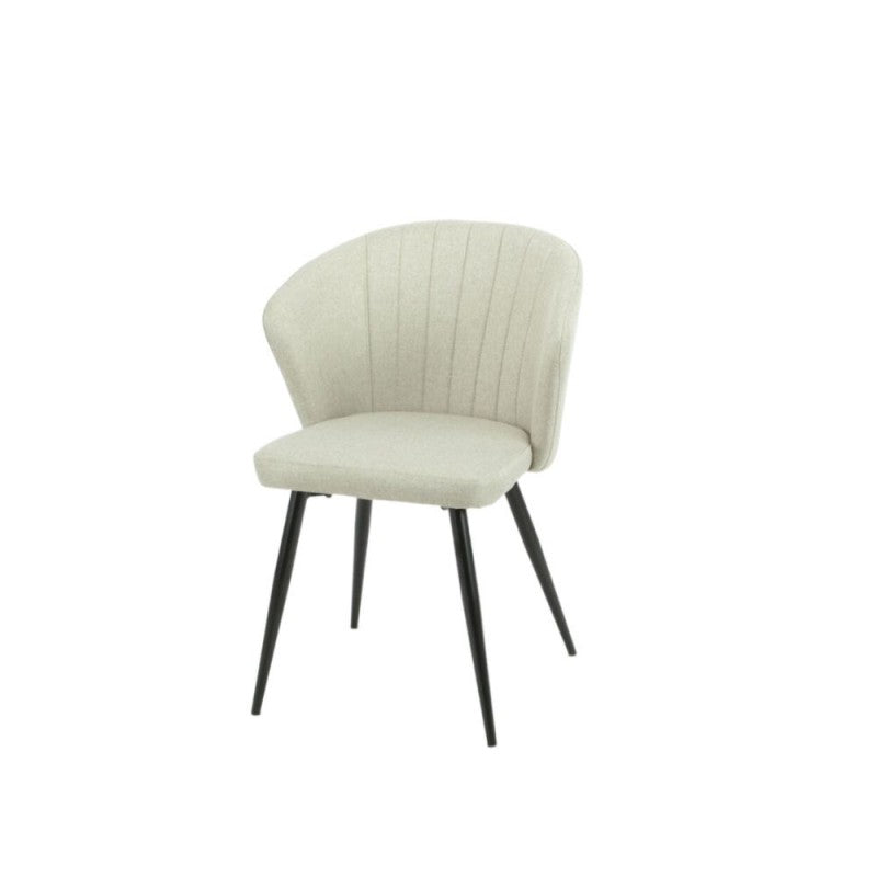 Set of "Krid" dining chairs upholstered in fabric with black metal legs, 44x41 cm, 82h