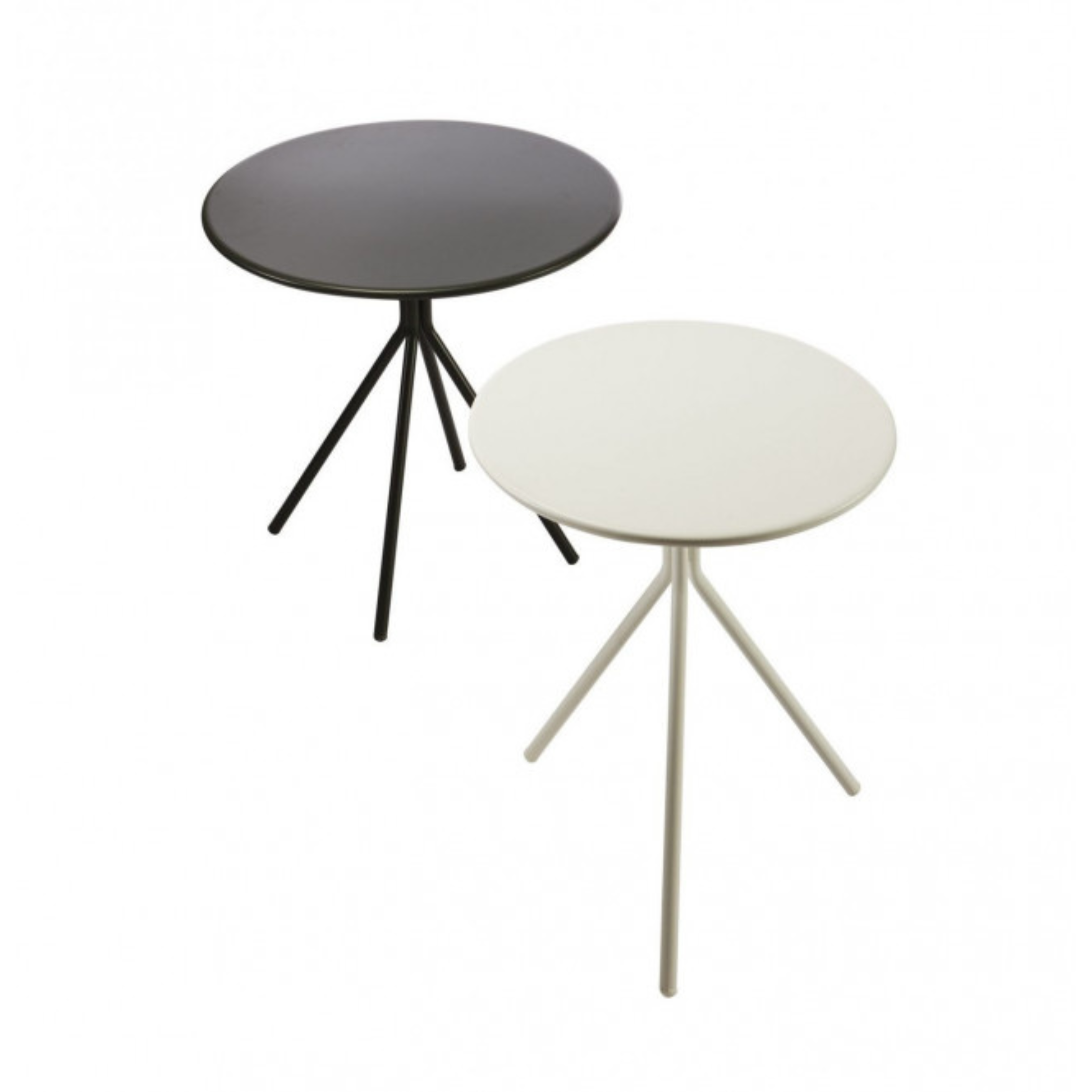 Twist15 round galvanized metal garden table, 75 cm high, can be dismantled.