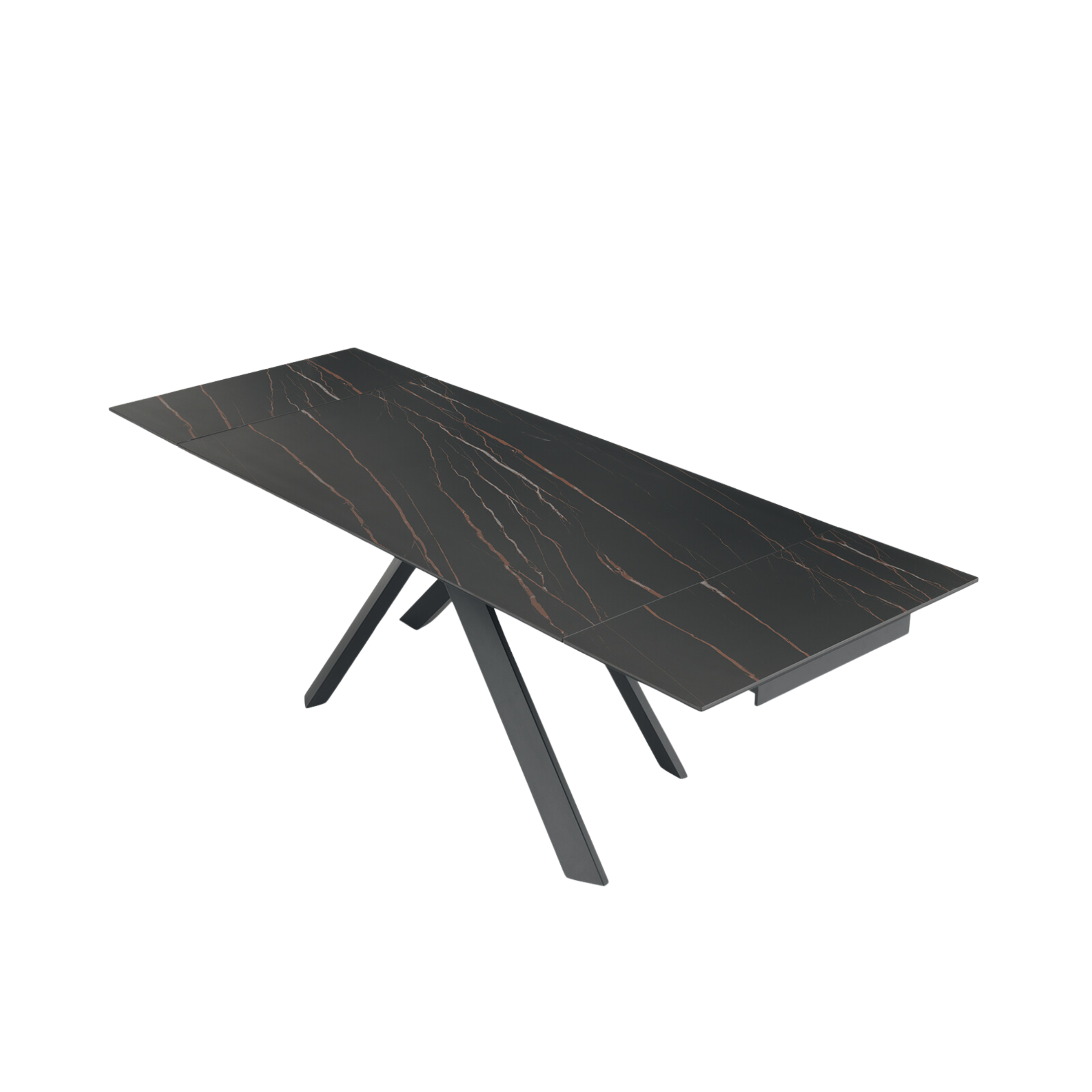 "Caio" modern extendable dining table with porcelain stoneware top