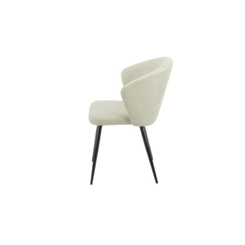 Set of "Krid" dining chairs upholstered in fabric with black metal legs, 44x41 cm, 82h
