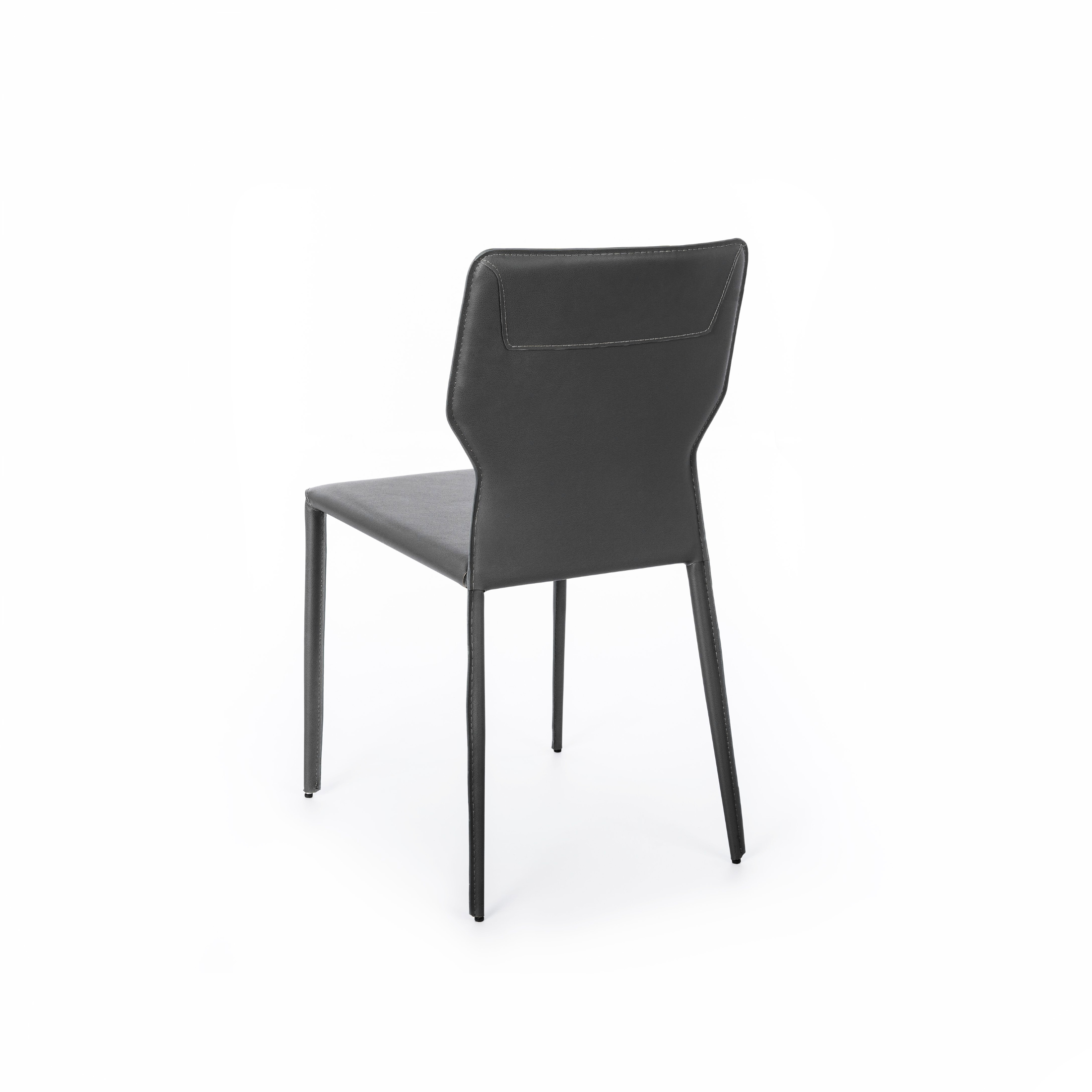 Set of modern "Quito" faux leather chairs with metal legs, 44x56 cm, 86.5 cm high.